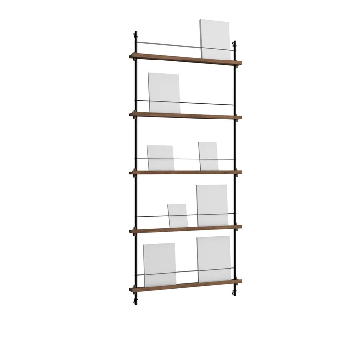 Porte-revues Magazine Shelving - Chêne fumé-black, 85x180x7 cm, MS.180.1 - MOEBE