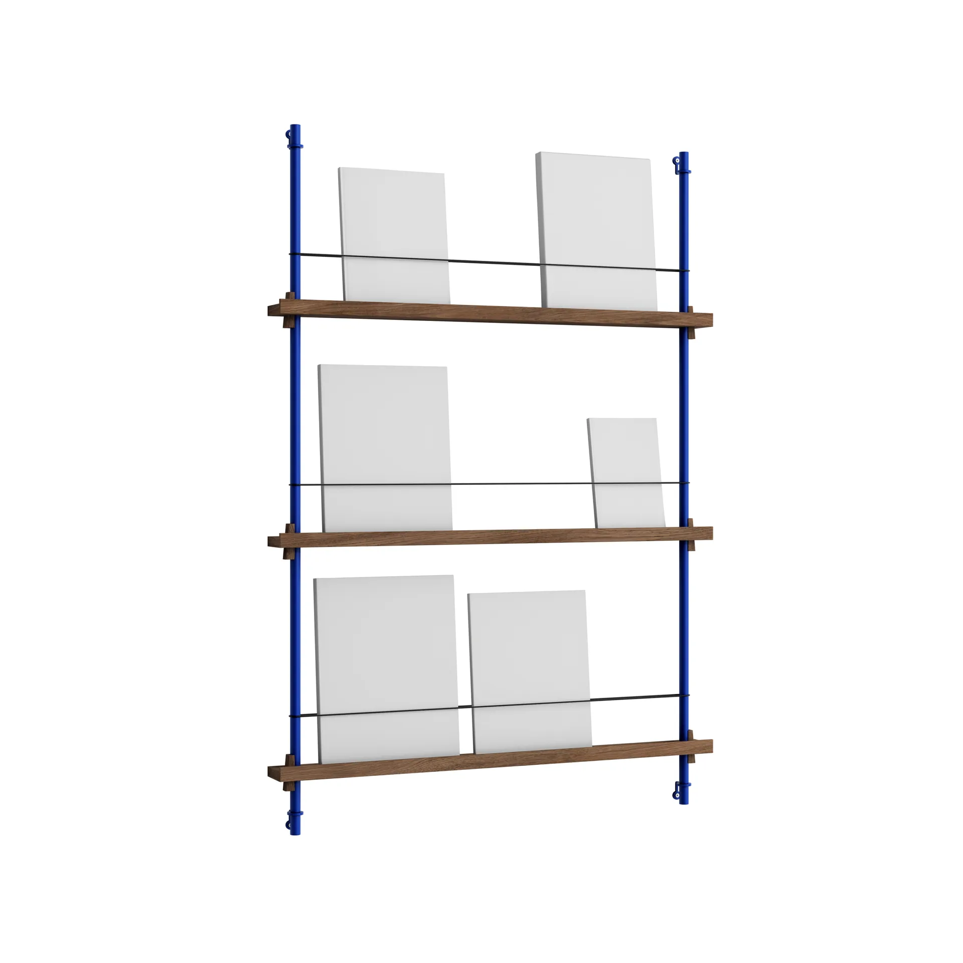 Porte-revues Magazine Shelving, Chêne fumé-deep blue, 85×115×7 cm, MS.115.1 MOEBE