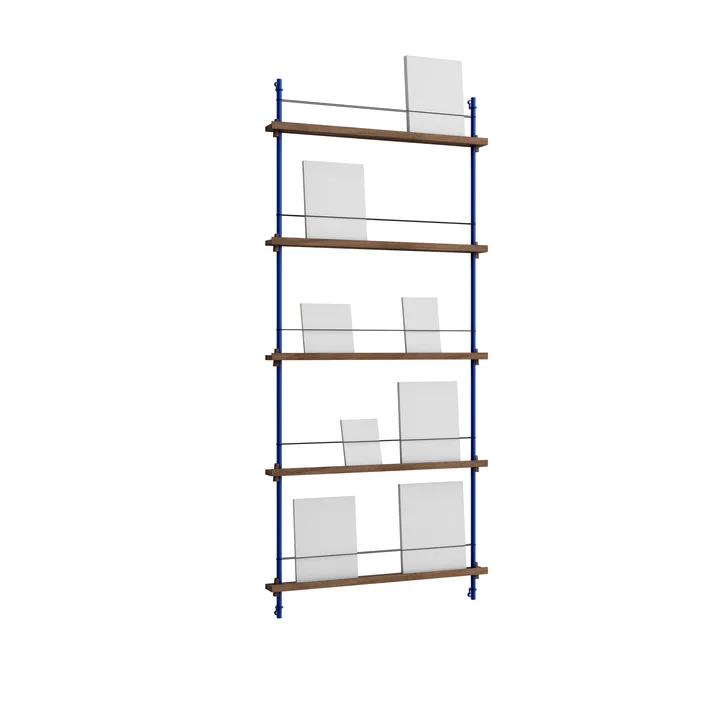 Porte-revues Magazine Shelving - Chêne fumé-deep blue, 85x180x7 cm, MS.180.1 - MOEBE