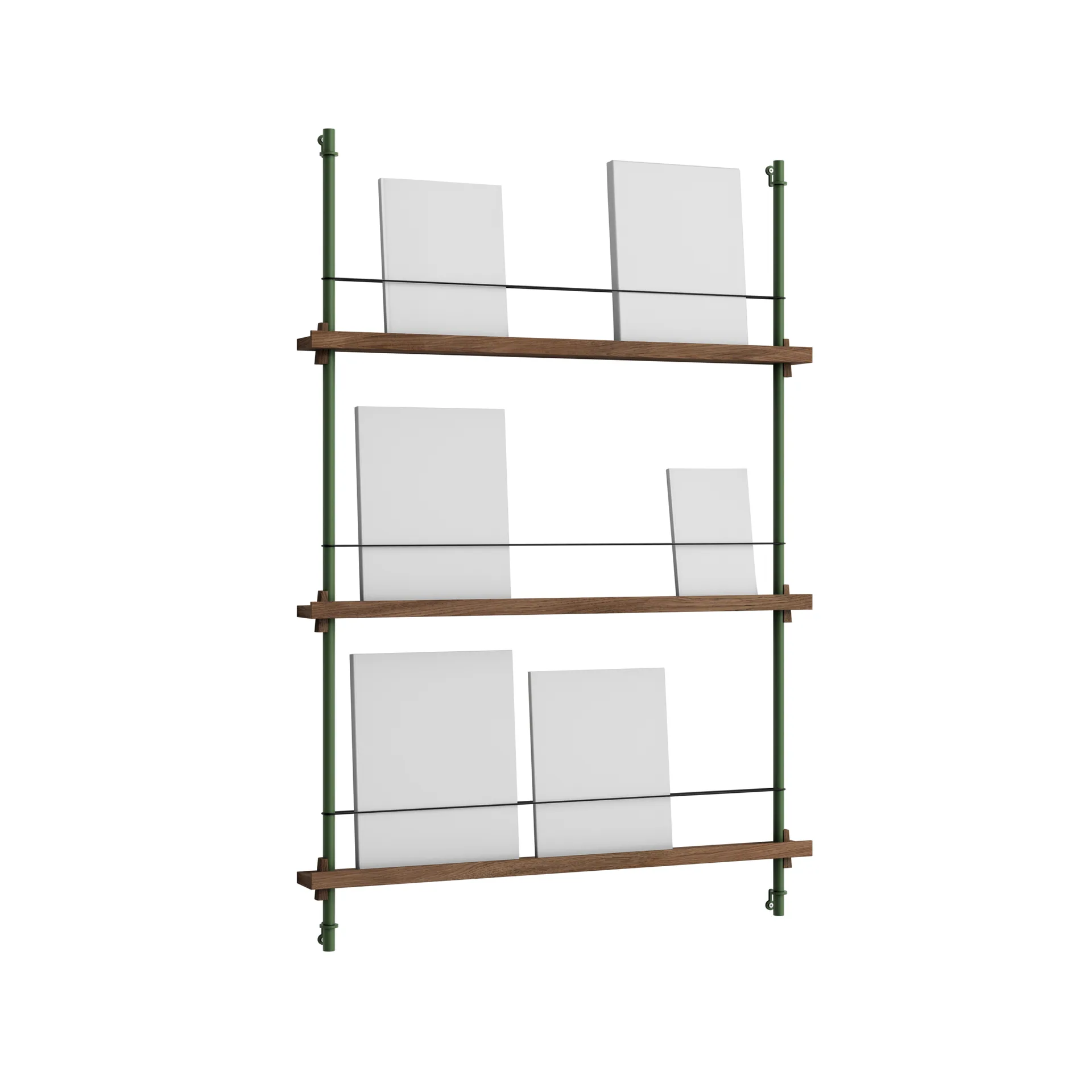 Porte-revues Magazine Shelving, Chêne fumé-pine green, 85x115x7 cm, MS.115.1 MOEBE