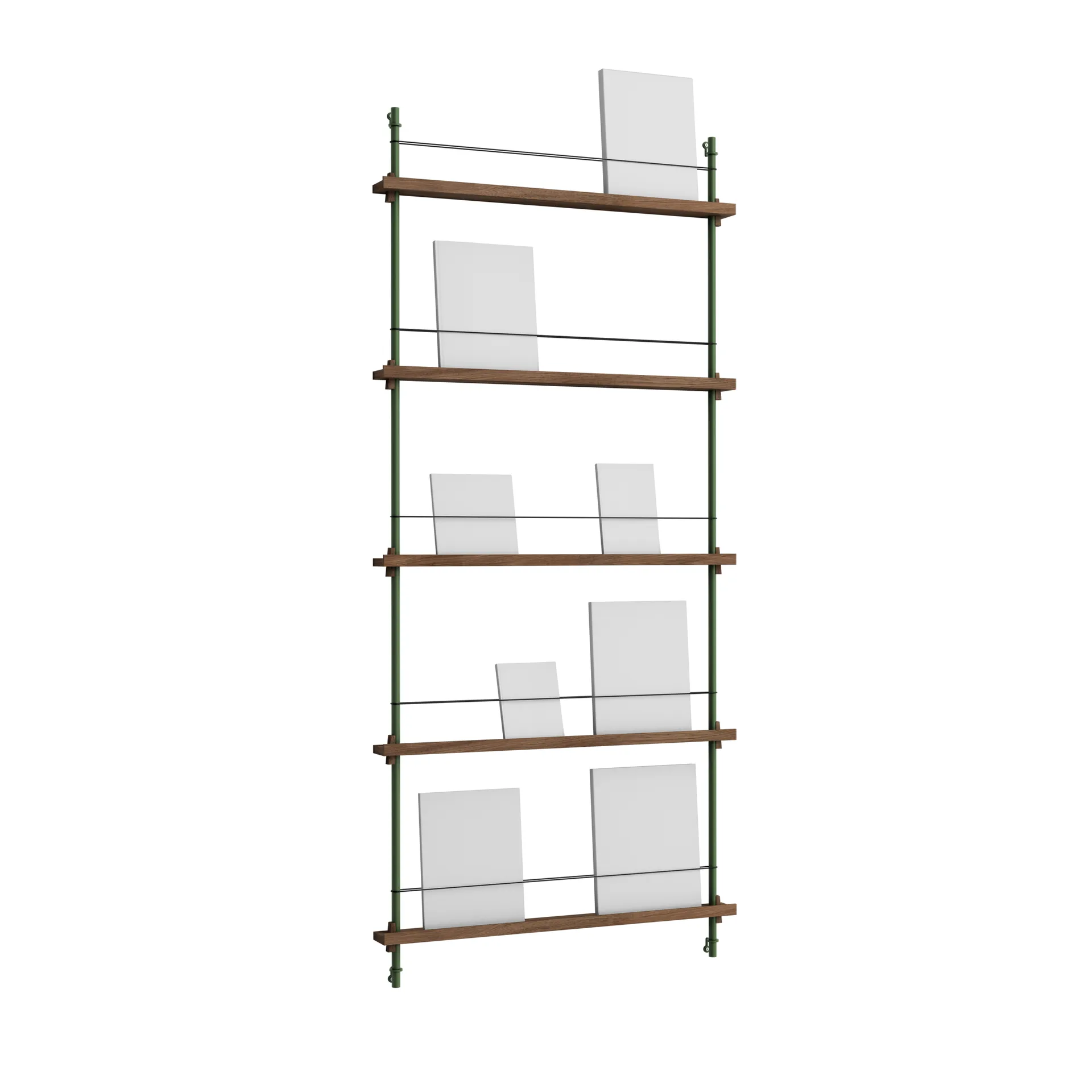 Porte-revues Magazine Shelving, Chêne fumé-pine green, 85x180x7 cm, MS.180.1 MOEBE