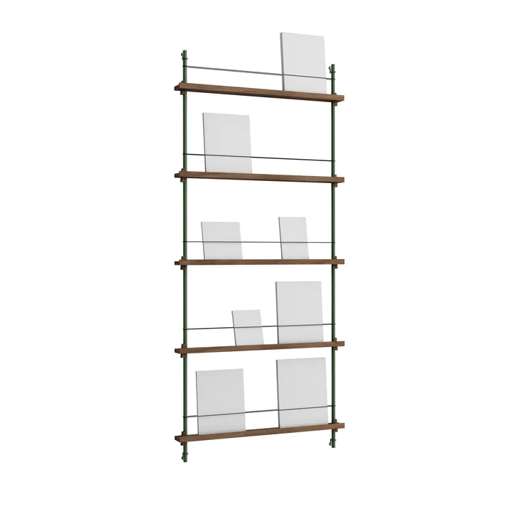 Porte-revues Magazine Shelving - Chêne fumé-pine green, 85x180x7 cm, MS.180.1 - MOEBE