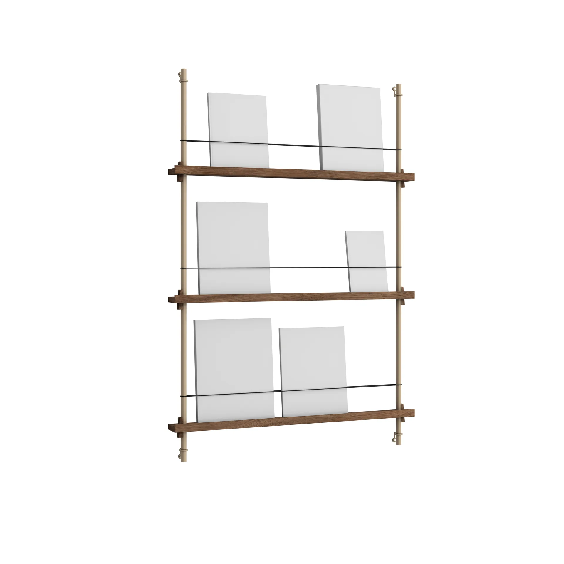 Porte-revues Magazine Shelving, Chêne fumé-warm grey, 85x115x7 cm, MS.115.1 MOEBE