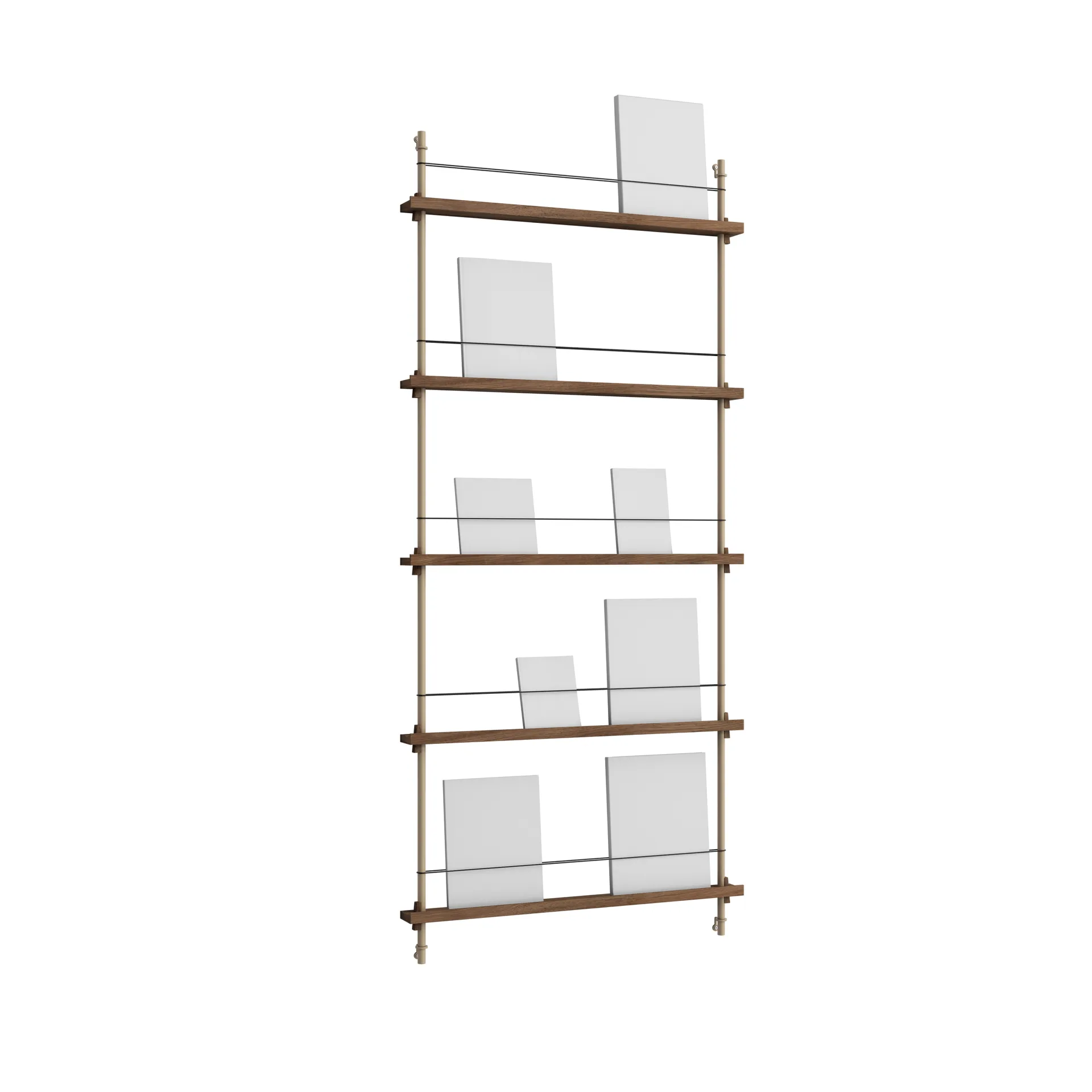 Porte-revues Magazine Shelving, Chêne fumé-warm grey, 85x180x7 cm, MS.180.1 MOEBE