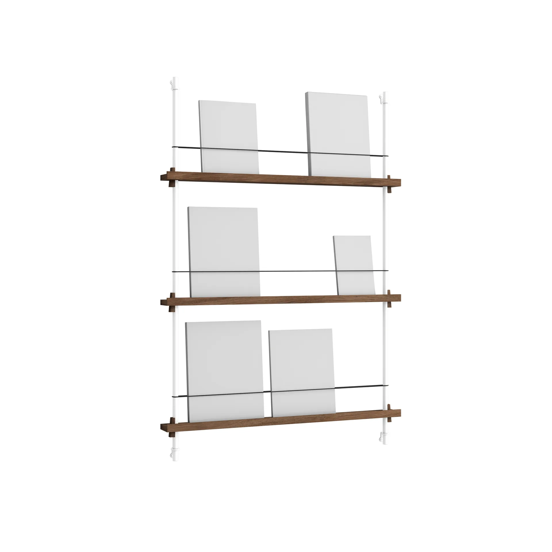 Porte-revues Magazine Shelving, Chêne fumé-white, 85x115x7 cm, MS.115.1 MOEBE