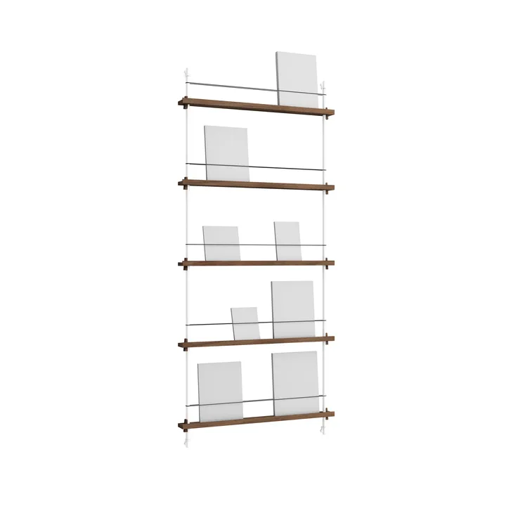 Porte-revues Magazine Shelving - Chêne fumé-white, 85x180x7 cm, MS.180.1 - MOEBE