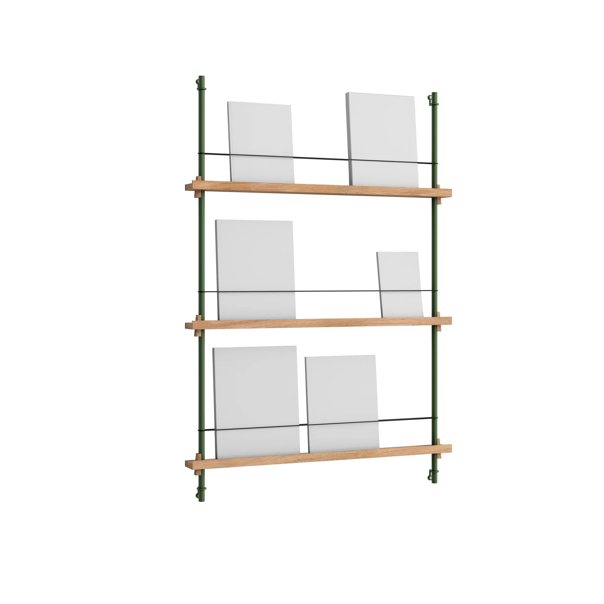 Porte-revues Magazine Shelving, Chêne-pine green, 85×115×7 cm, MS.115.1 MOEBE