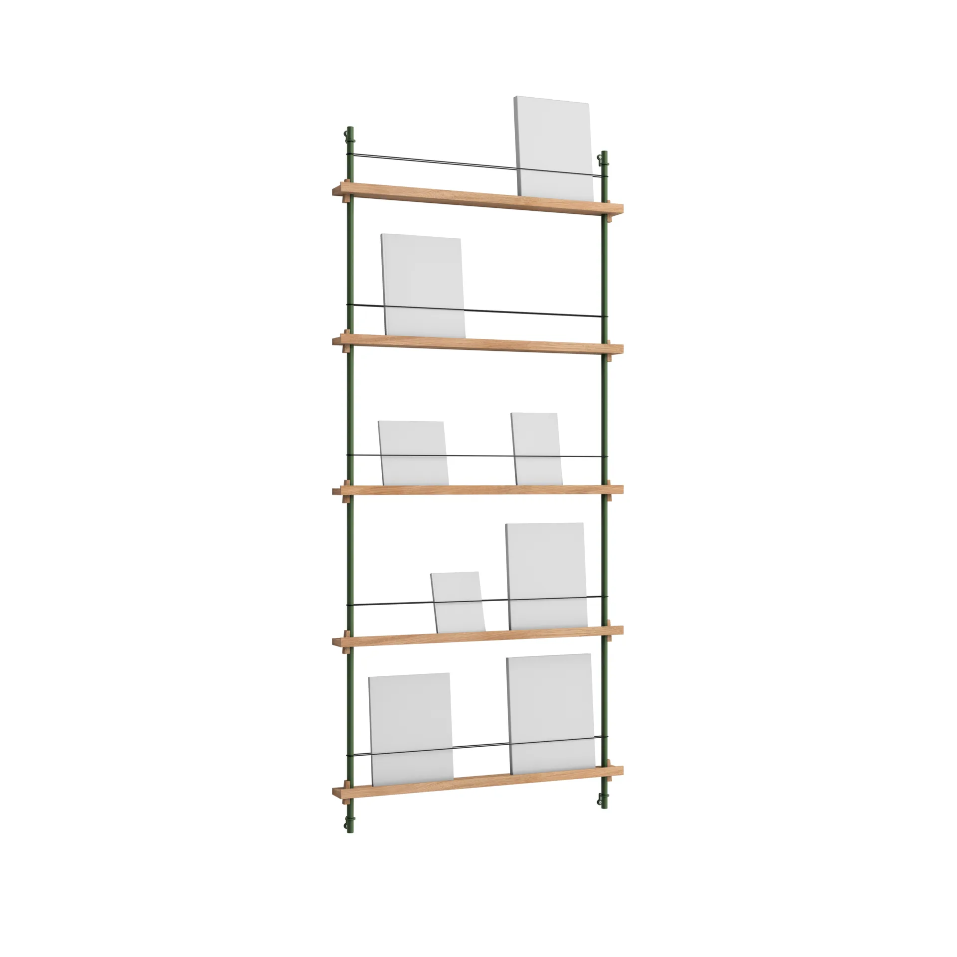 Porte-revues Magazine Shelving, Chêne-pine green, 85x180x7 cm, MS.180.1 MOEBE