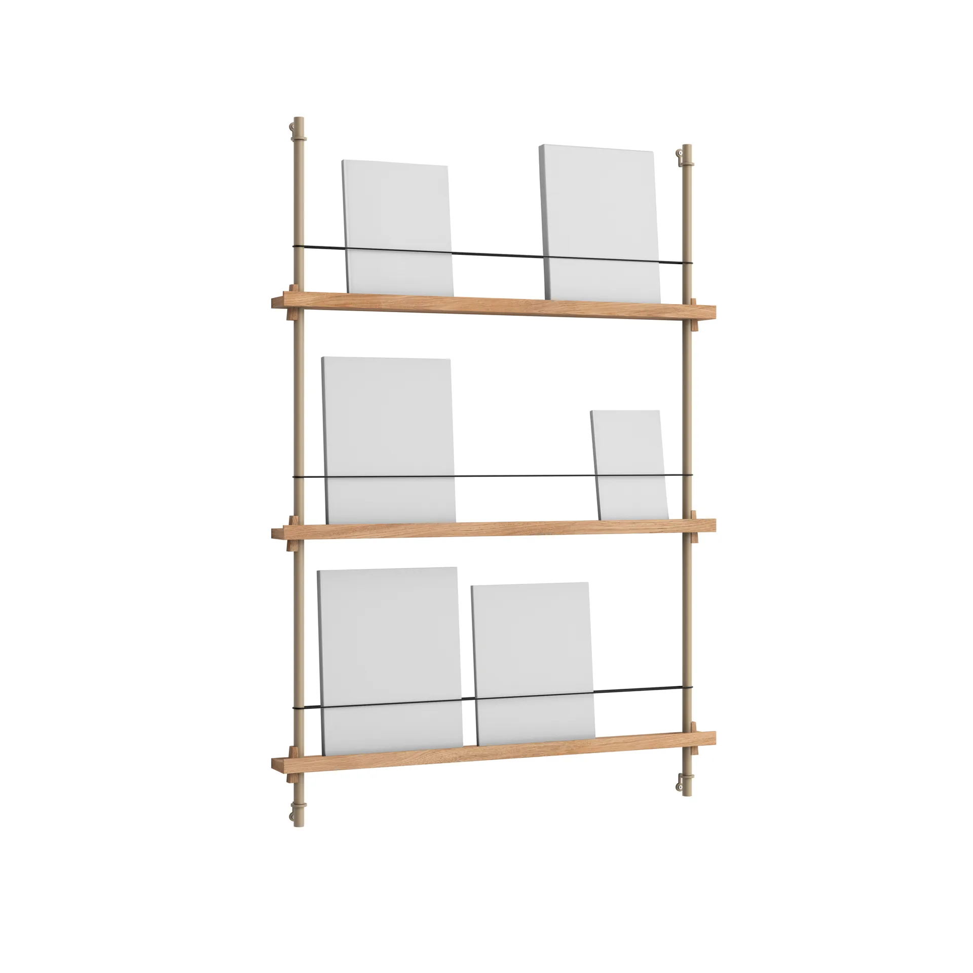 Porte-revues Magazine Shelving, Chêne-warm grey, 85×115×7 cm, MS.115.1 MOEBE