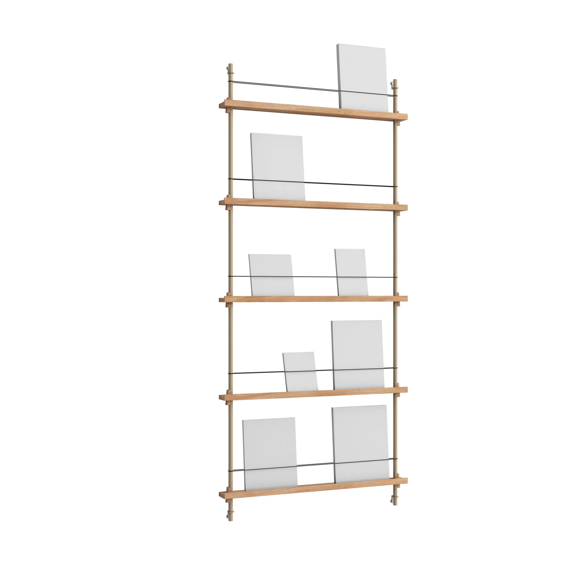 Porte-revues Magazine Shelving, Chêne-warm grey, 85x180x7 cm, MS.180.1 MOEBE