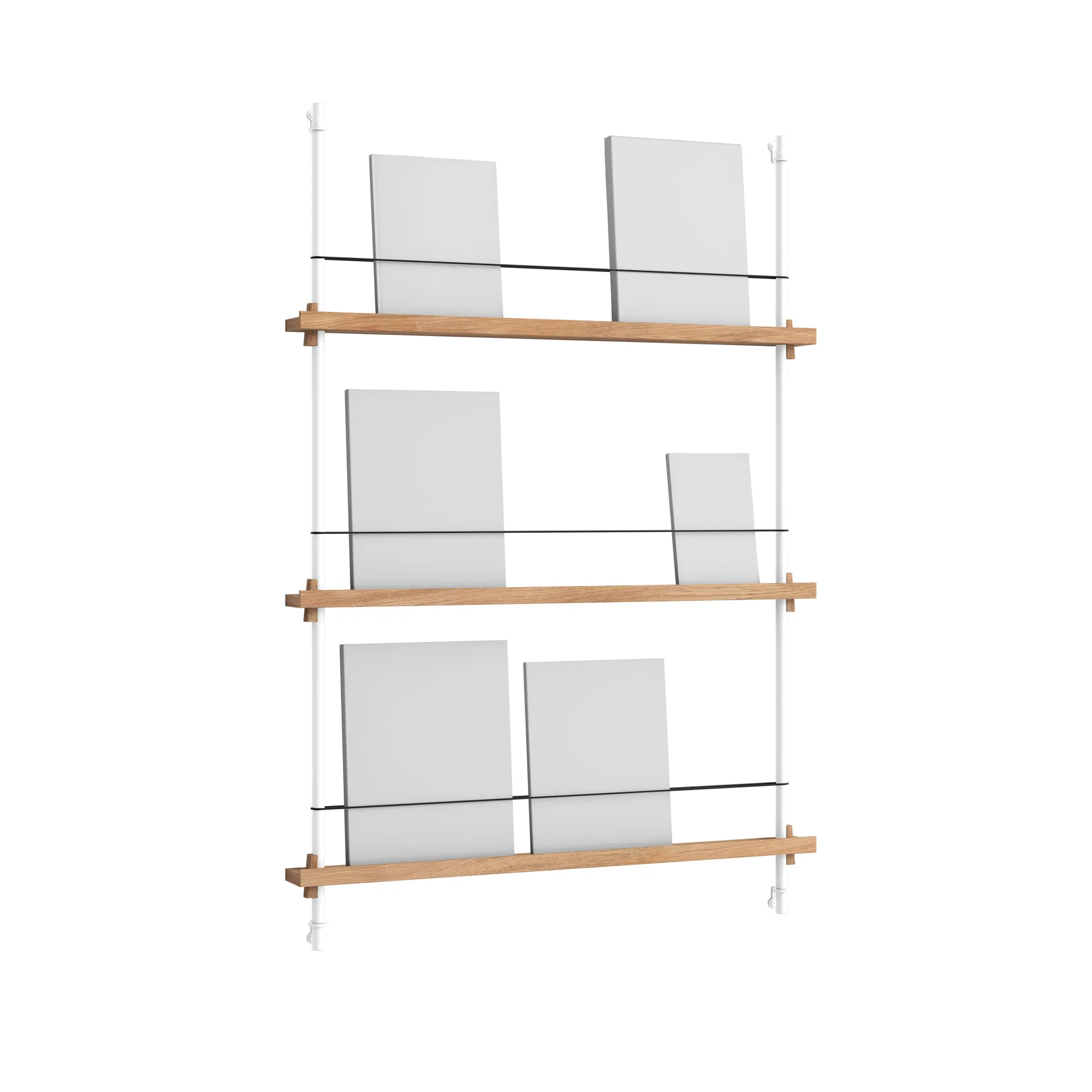Porte-revues Magazine Shelving, Chêne-white, 85×115×7 cm, MS.115.1 MOEBE