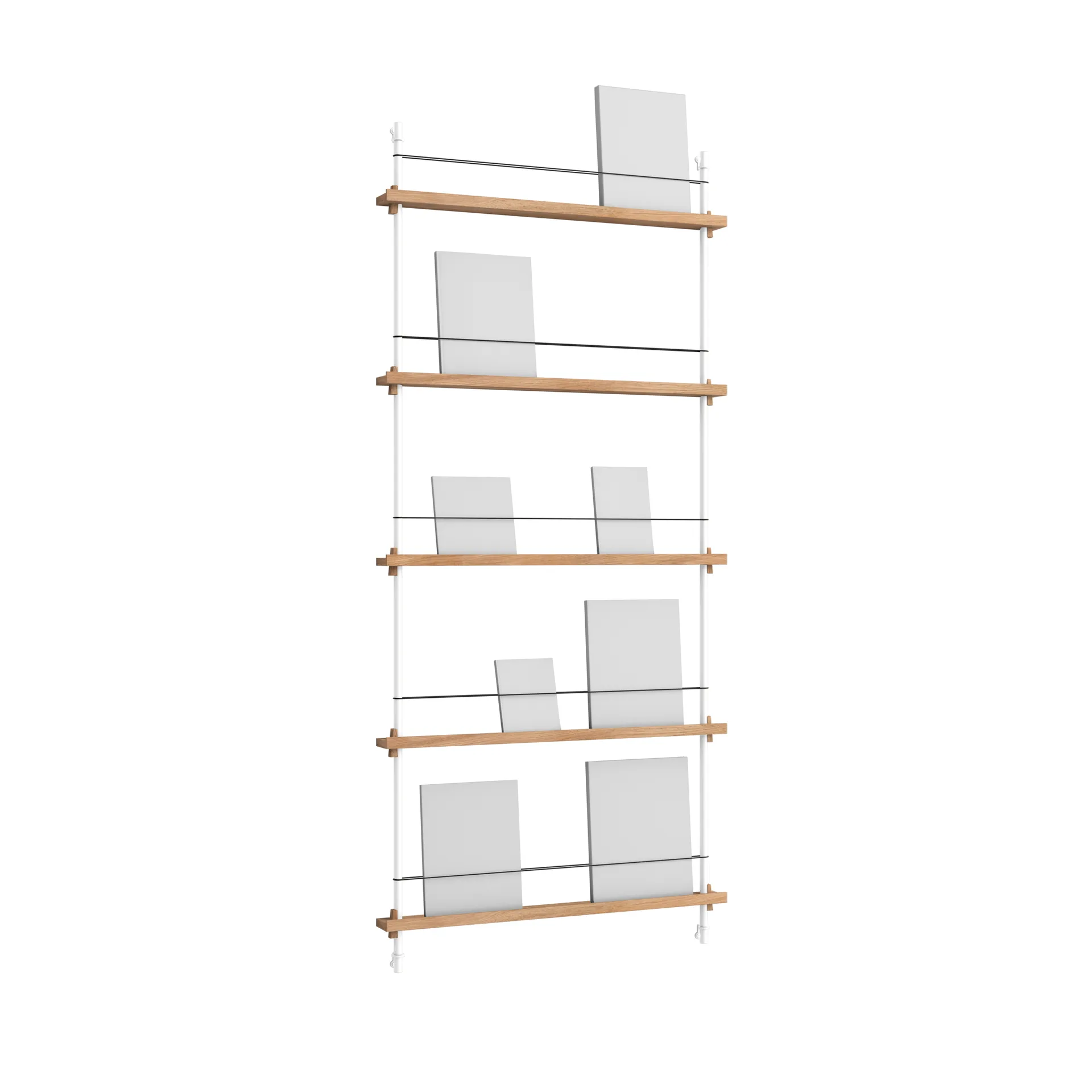 Porte-revues Magazine Shelving, Chêne-white, 85x180x7 cm, MS.180.1 MOEBE