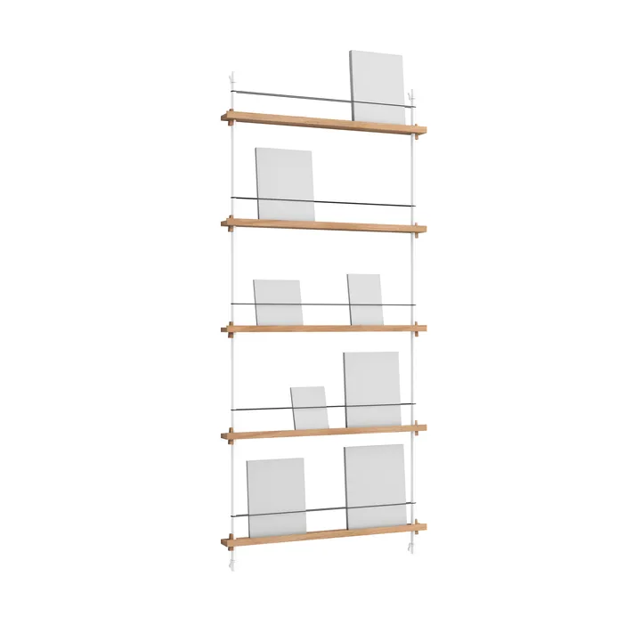 Porte-revues Magazine Shelving - Chêne-white, 85x180x7 cm, MS.180.1 - MOEBE