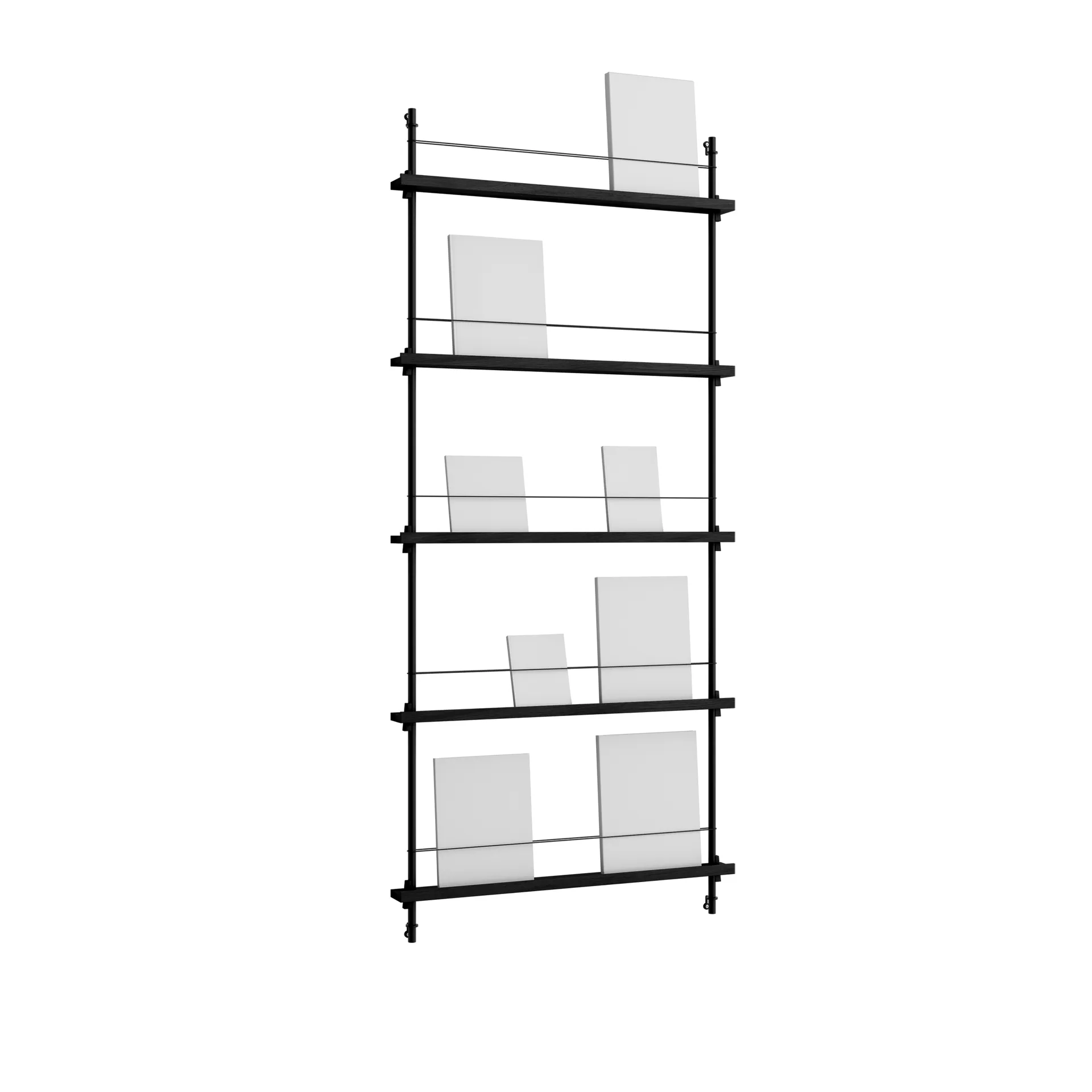 Porte-revues Magazine Shelving, Noir, 85x180x7 cm, MS.180.1 MOEBE
