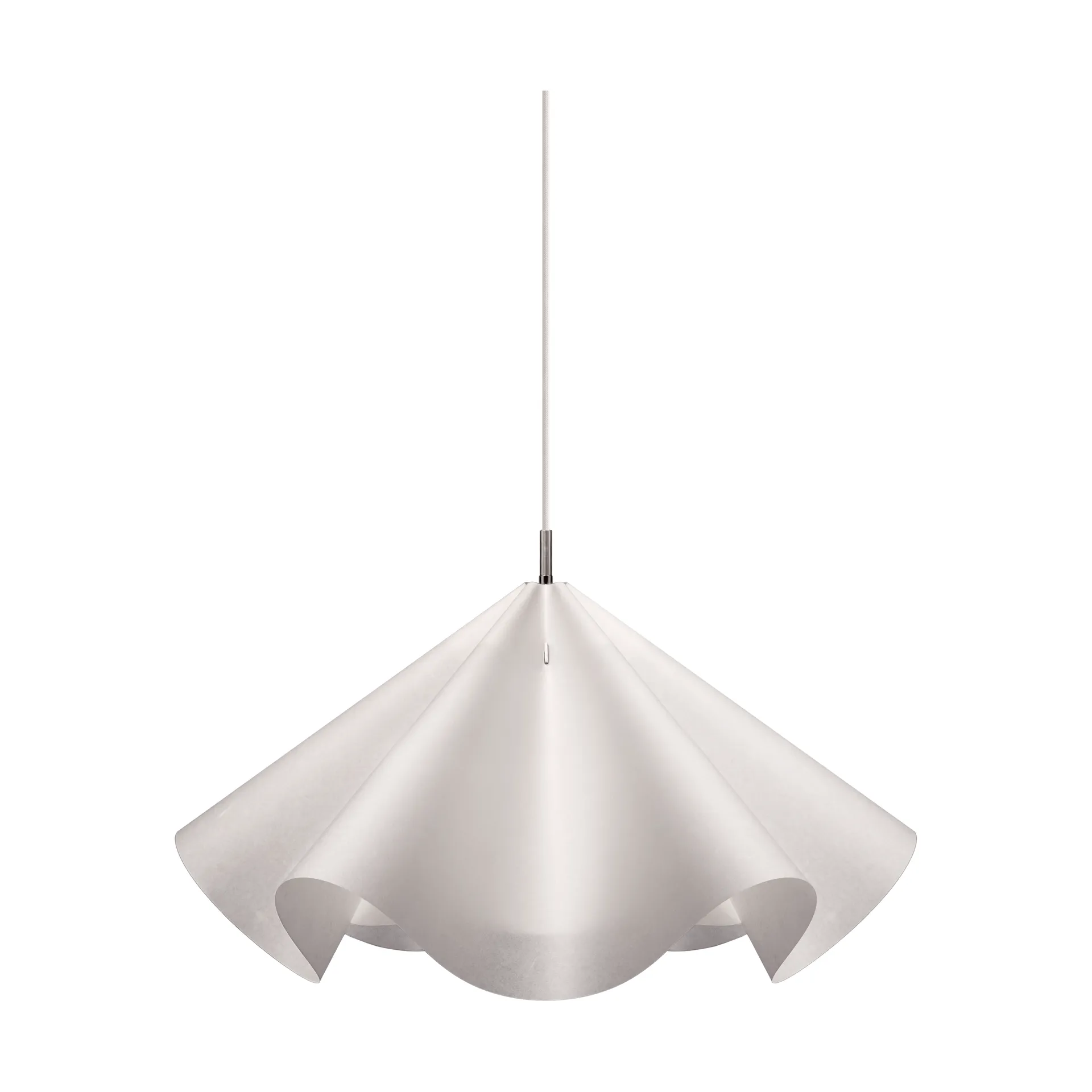 Sinuate suspension, White-acier inoxydable, taille L Ø75x40 cm MOEBE