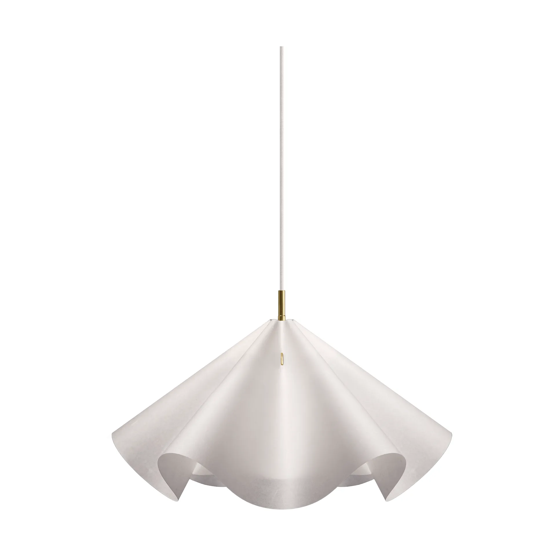 Sinuate suspension, White-brass, taille M Ø60x30 cm MOEBE