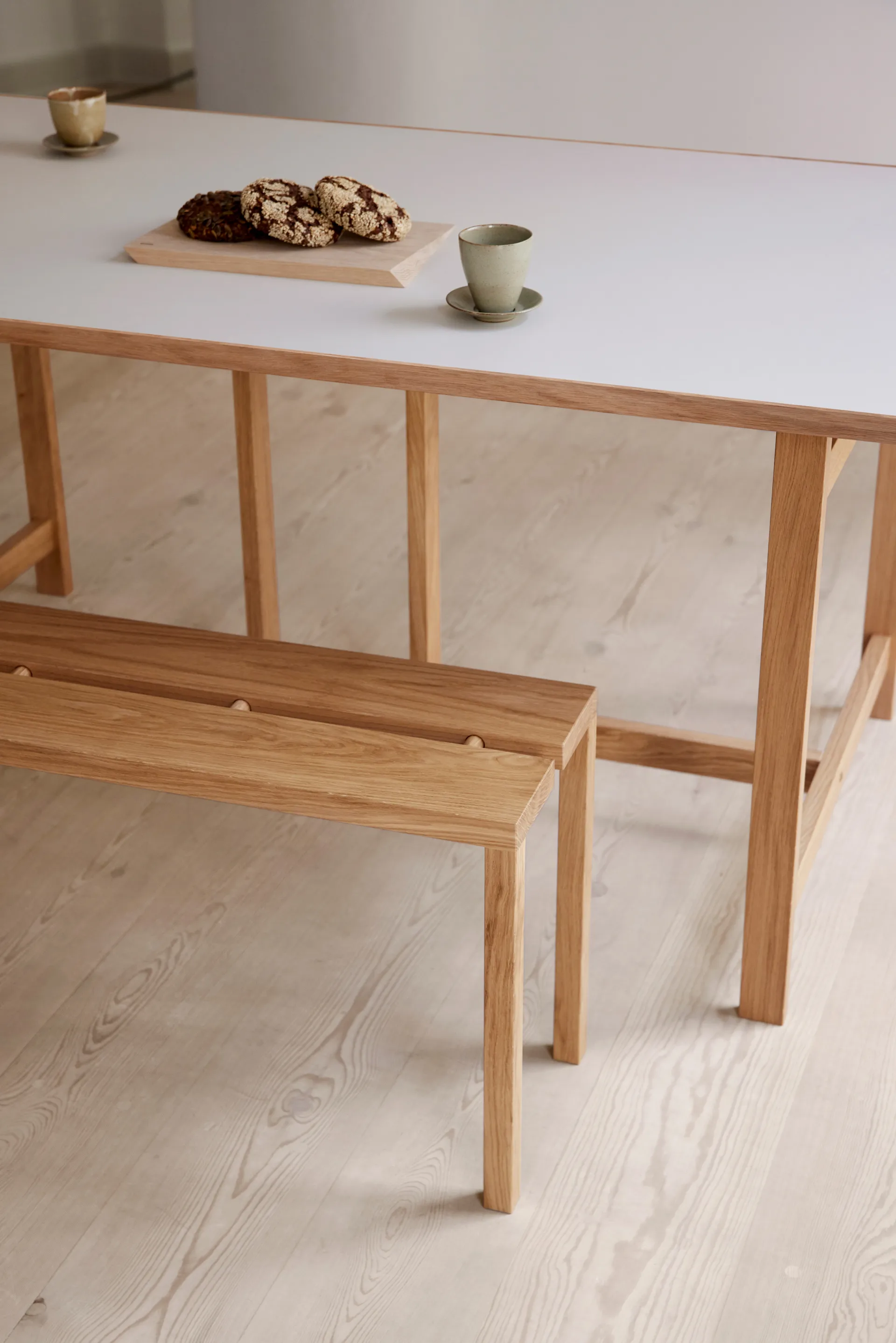 Table à manger rectangulaire Moebe, Light grey, 220x90 cm MOEBE