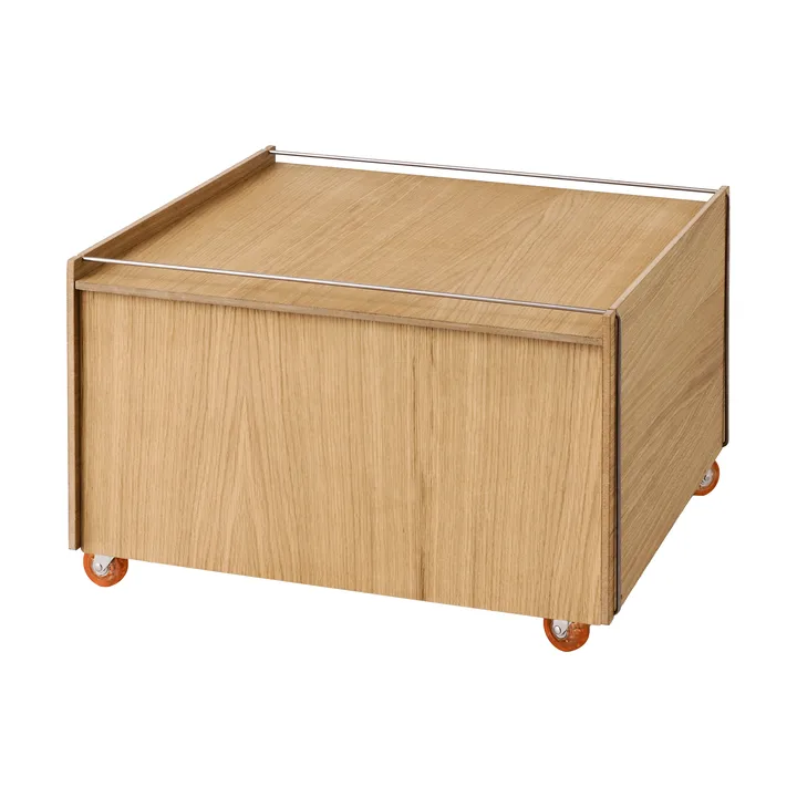 Table basse avec rangement Moebe Storage Chest - Chêne huilé-acier inoxydable, 60x61x38.2 cm - MOEBE