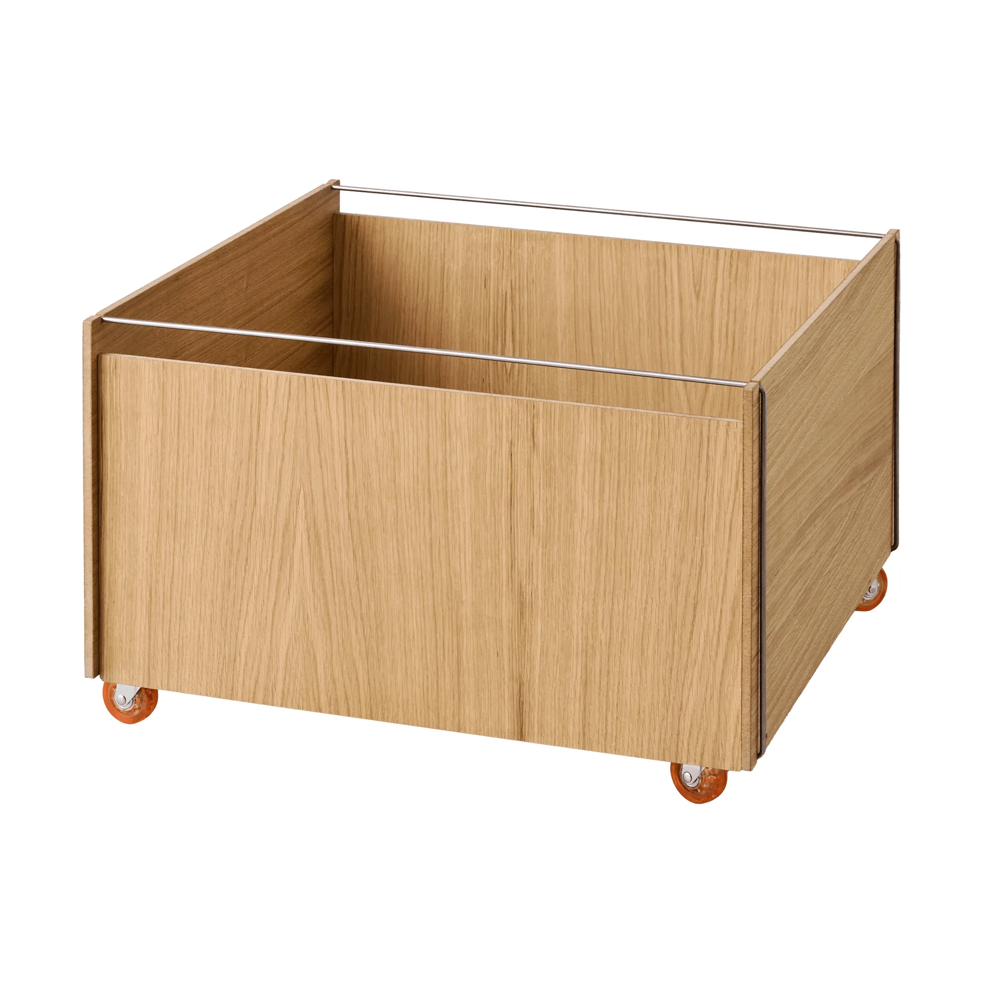 Table basse avec rangement Moebe Storage Chest, Chêne huilé-acier inoxydable, 60x61x38.2 cm MOEBE