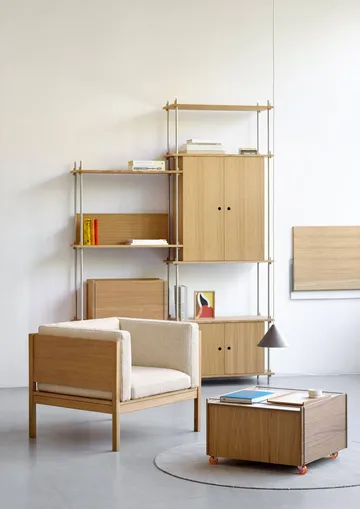 Table basse avec rangement Moebe Storage Chest - Chêne huilé-acier inoxydable, 60x61x38.2 cm - MOEBE