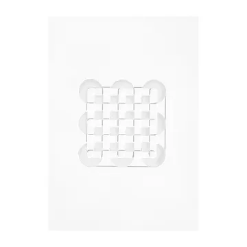 Œuvre d'art en relief cercles & carrés 14,8x21 cm - Blanc cassé - MOEBE