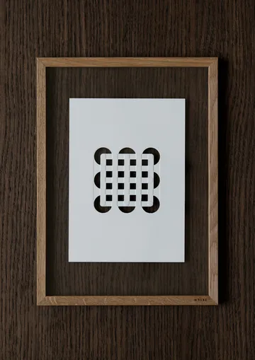Œuvre d'art en relief cercles & carrés 14,8x21 cm - Blanc cassé - MOEBE