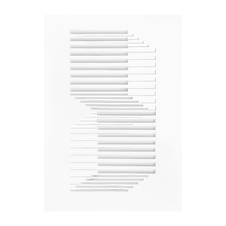 Œuvre d'art en relief lignes décalées 29,7x42 cm - Blanc cassé - MOEBE