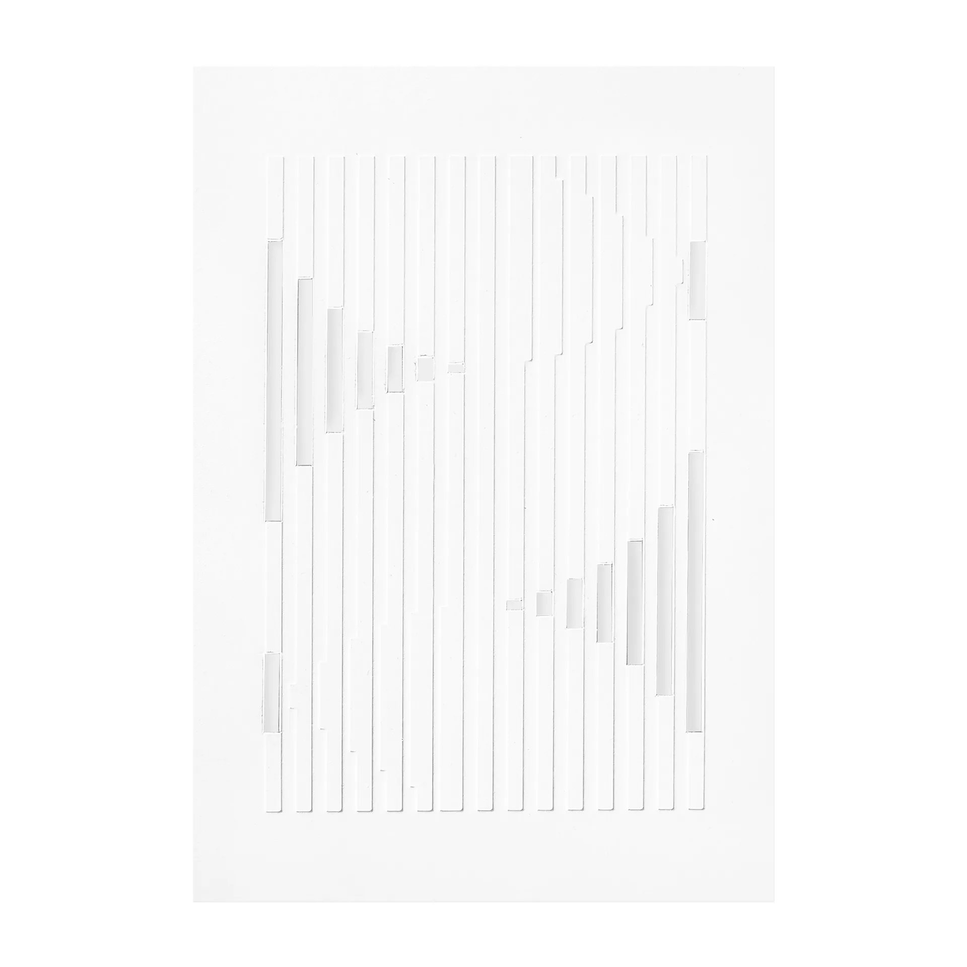 Œuvre d'art en relief lignes organiques 14,8x21 cm, Blanc cassé MOEBE