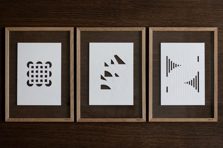 Œuvre d'art en relief lignes organiques 21x29,7 cm, Blanc cassé MOEBE