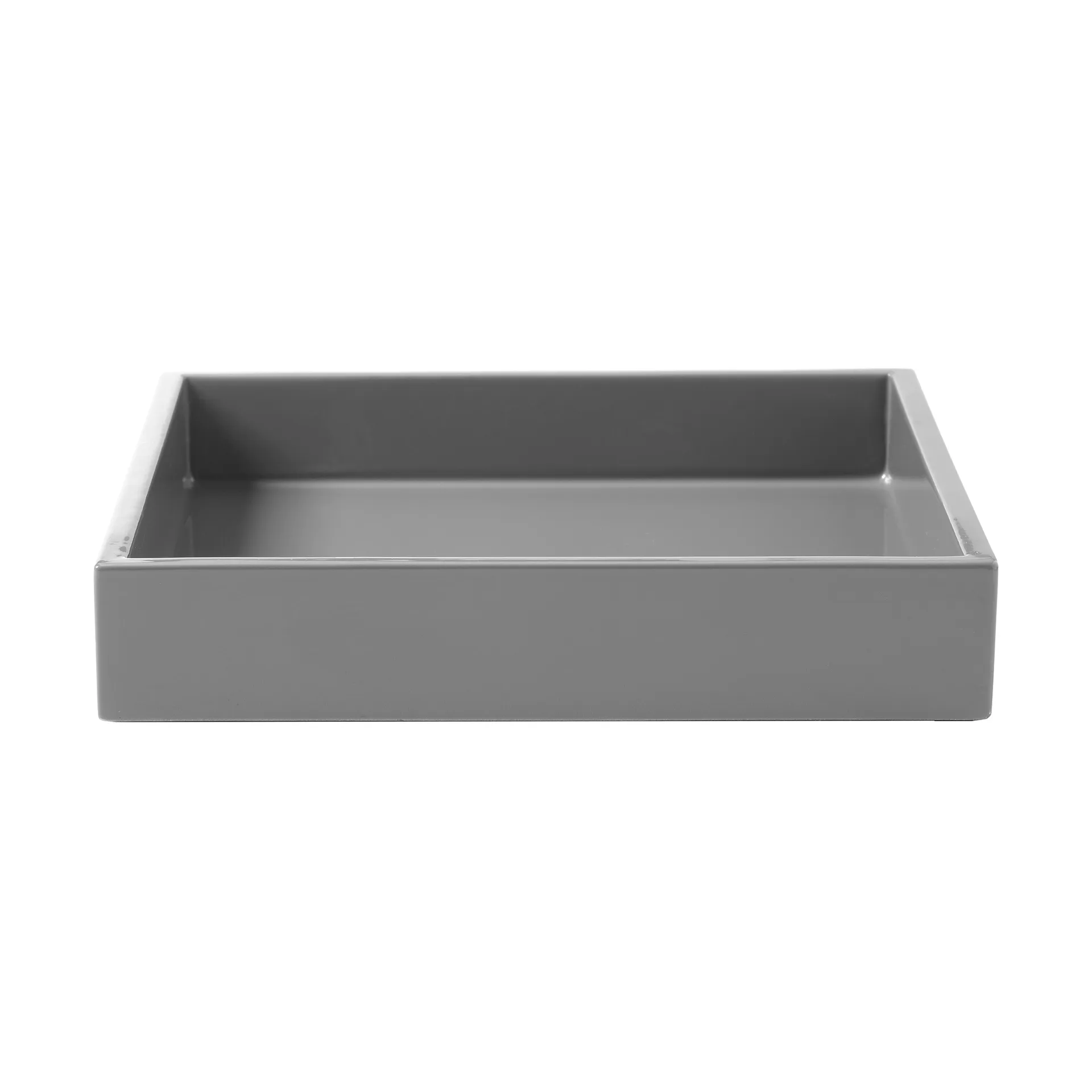 Plateau de décoration laqué Lux 19x19x3,5 cm, Anthracite Mojoo