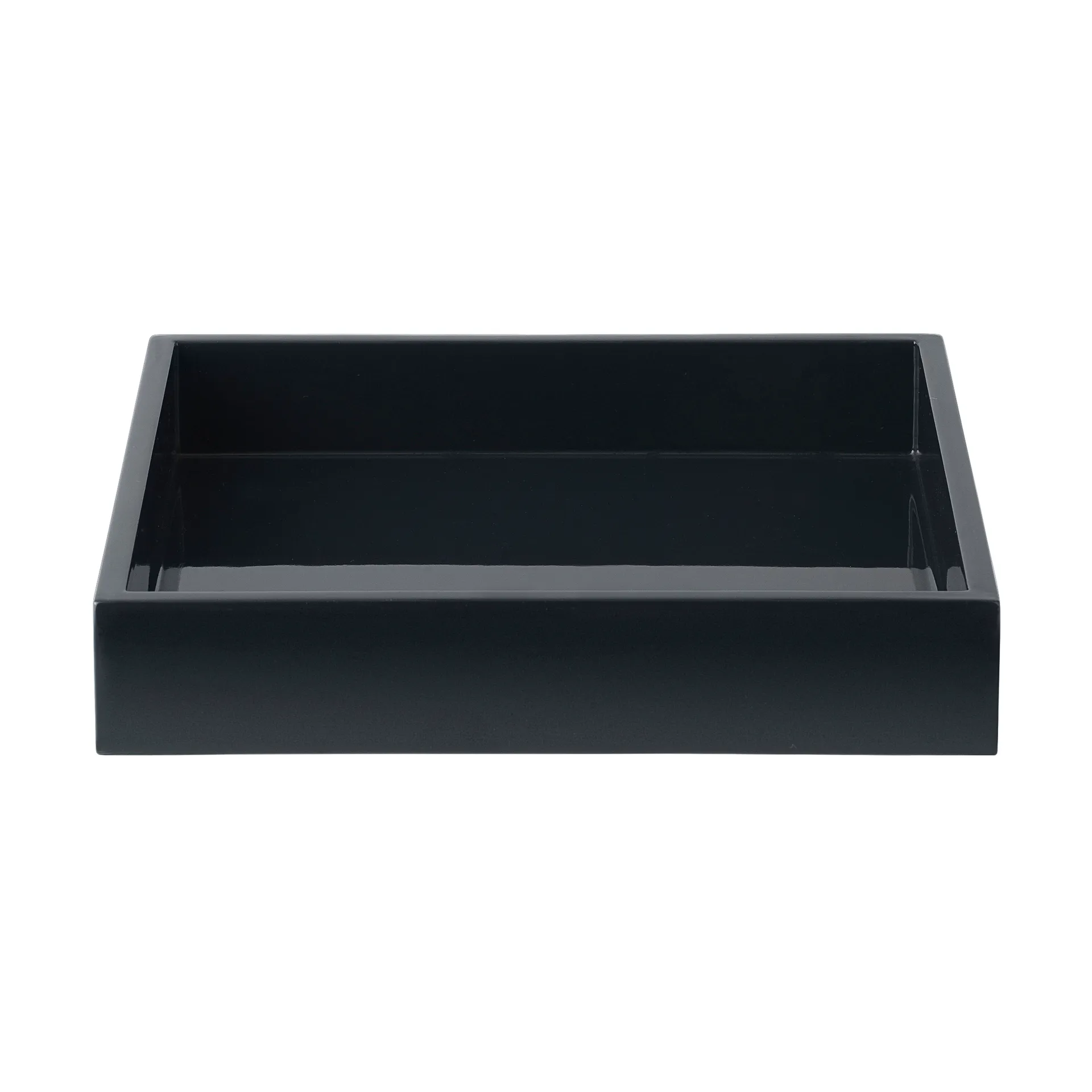 Plateau de décoration laqué Lux 19x19x3,5 cm, Black Mojoo