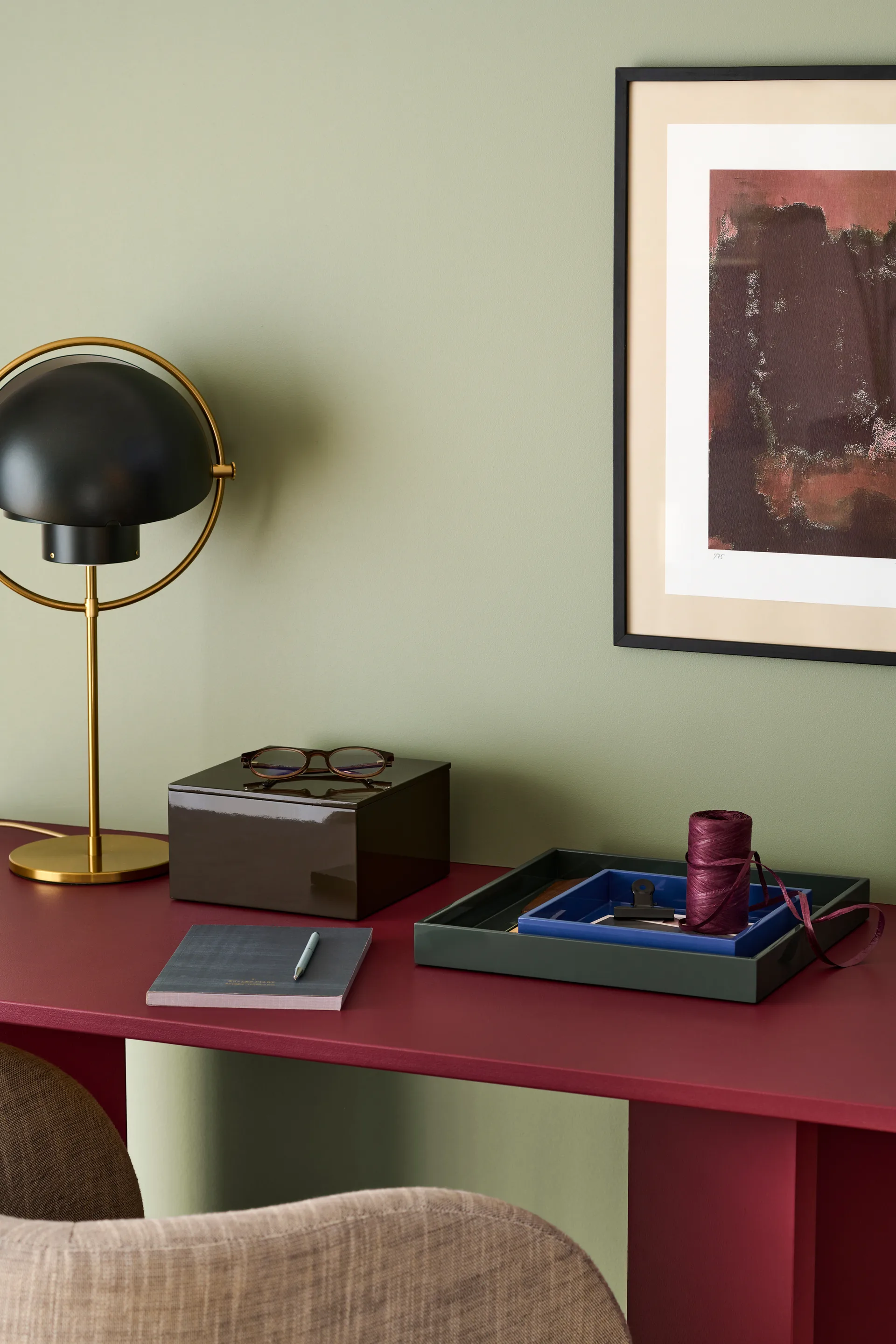 Plateau de décoration laqué Lux 19x19x3,5 cm, Ultramarin Mojoo