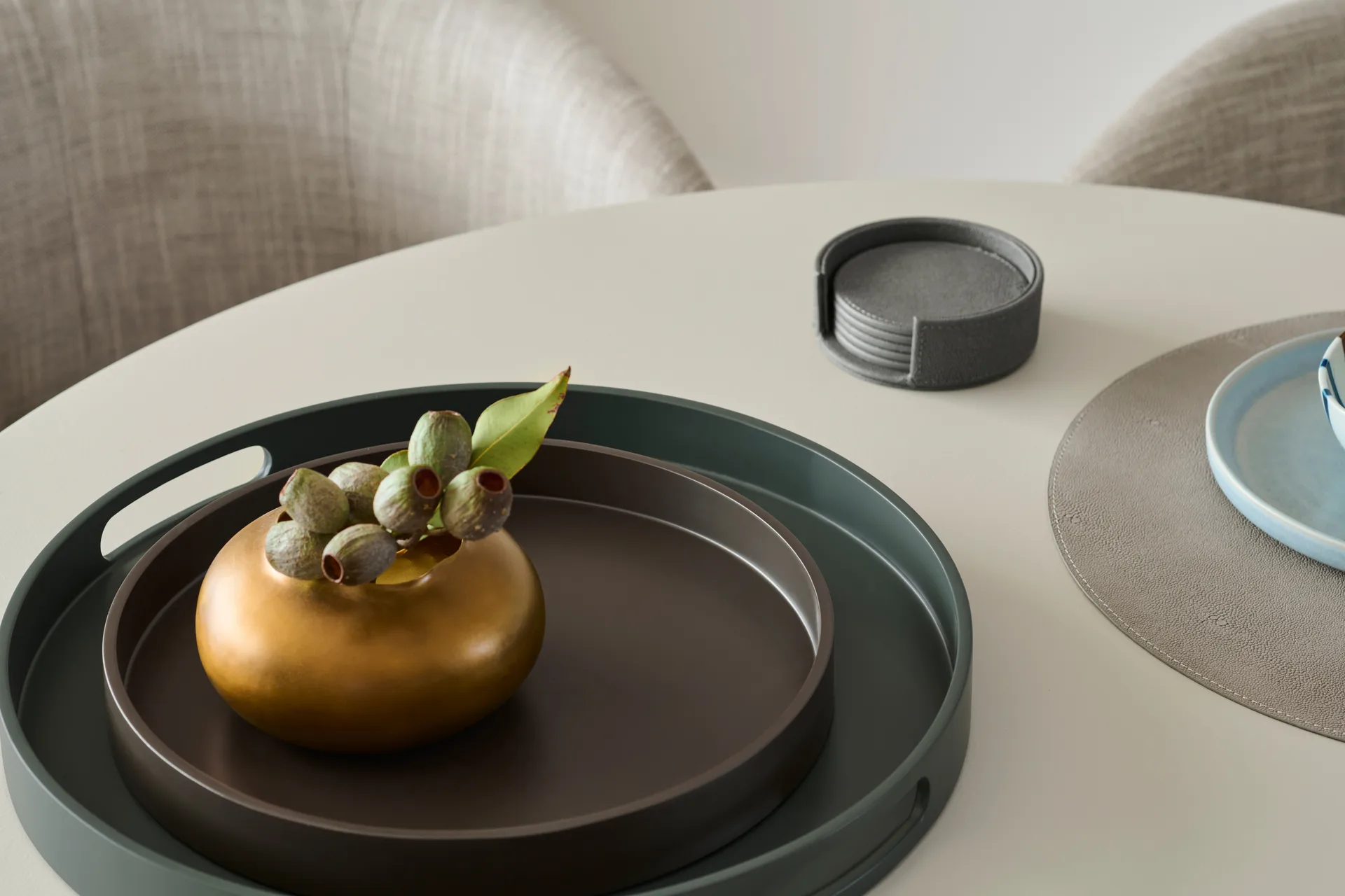 Sous-verres Sting Ø12 cm Lot de 6, Anthracite Mojoo