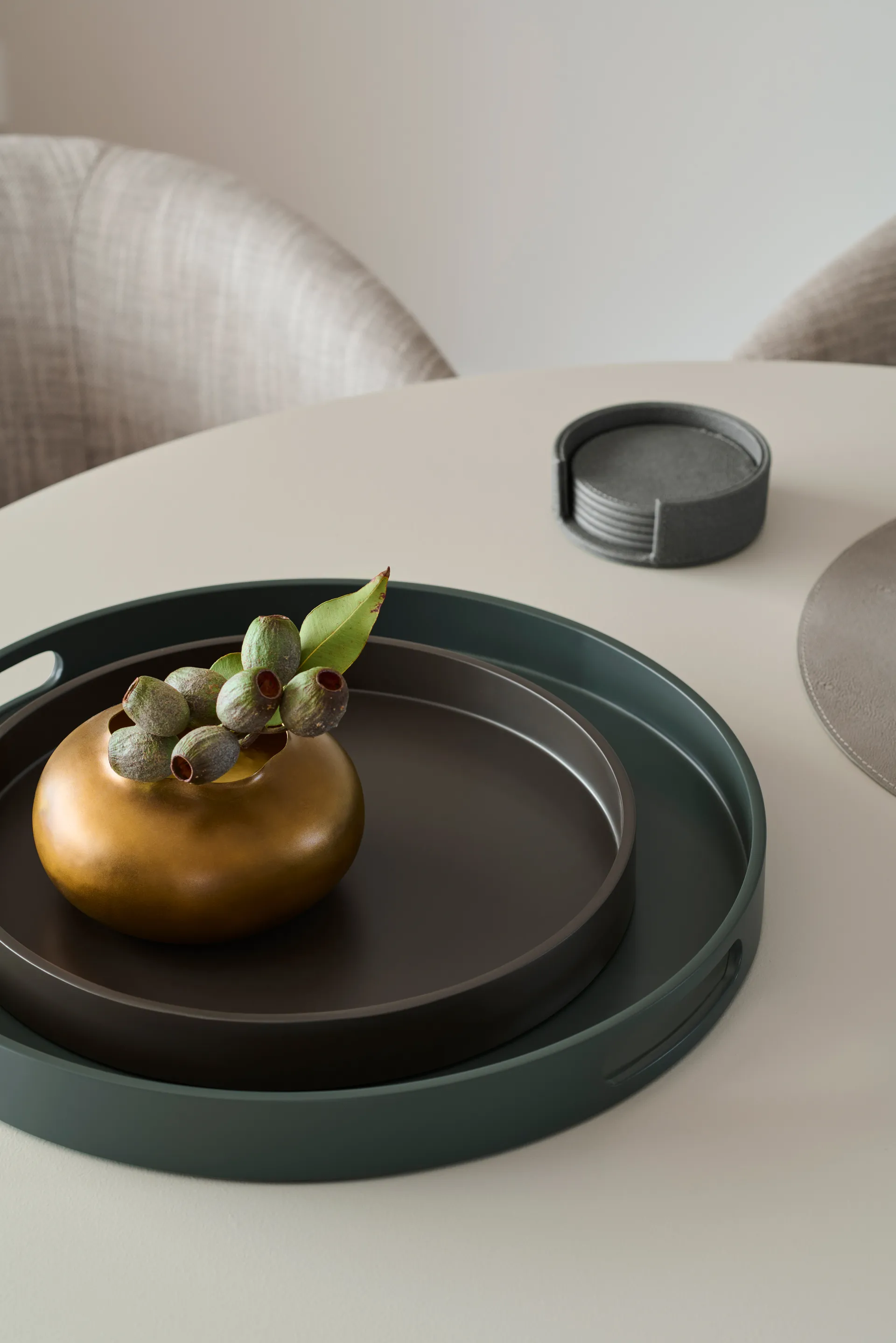 Sous-verres Sting Ø12 cm Lot de 6, Anthracite Mojoo