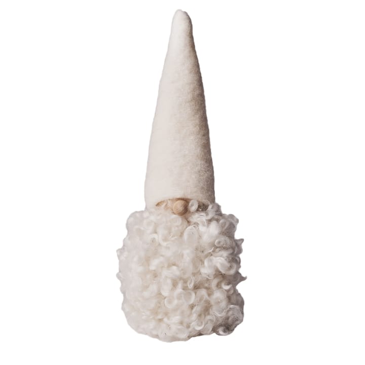 Tomte en laine grand (décoration de Noël) - Bonnet blanc sans barbe - Monikas Väv & Konst