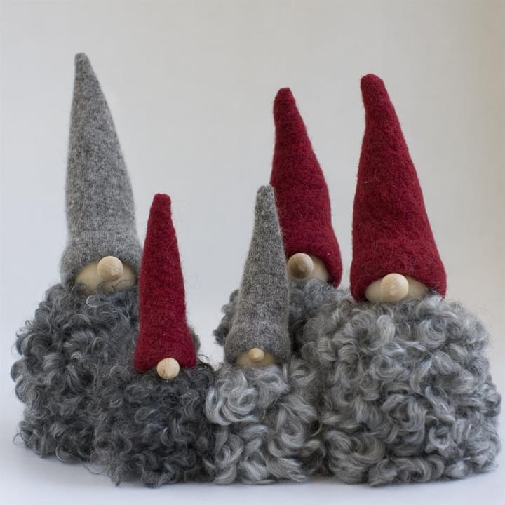 Tomte en laine grand (décoration de Noël) - bonnet rouge - Monikas Väv & Konst