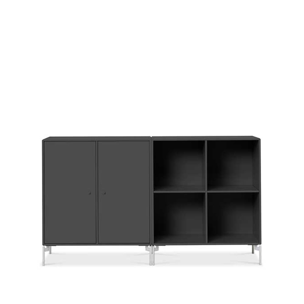 Montana Buffet Pair anthracite 04, pieds chromés | Design Scandinave | Commodes & buffets | Gris