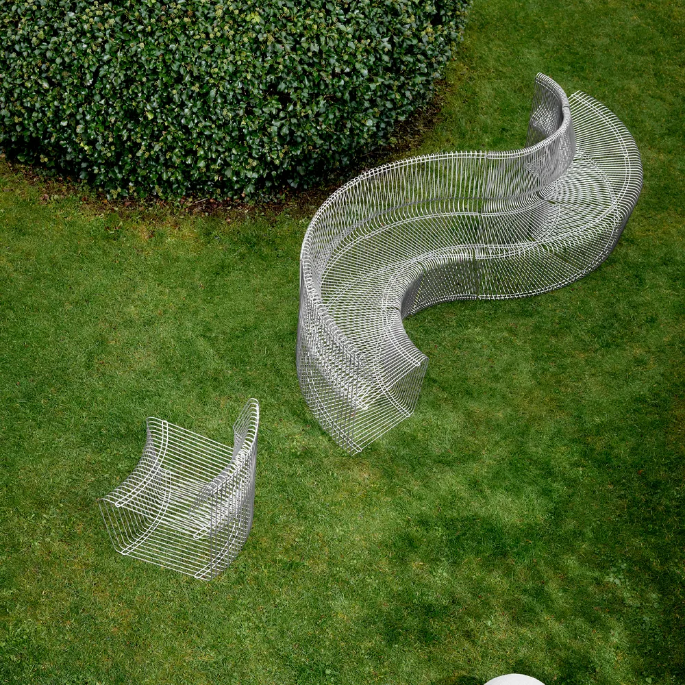 Canapé modulable Pantonova, stainless steel, convex Montana