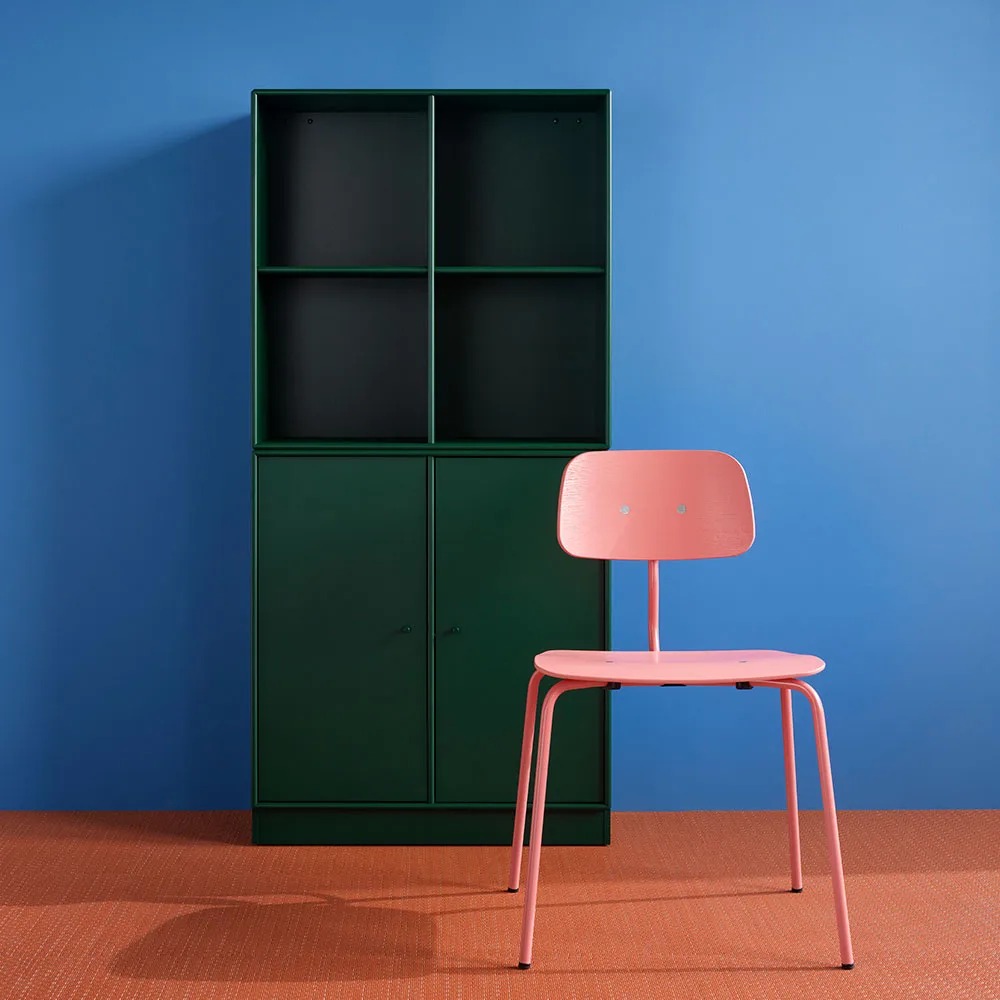 Chaise Kevi 2060, rhubarb structure laquée frêne lasuré Montana