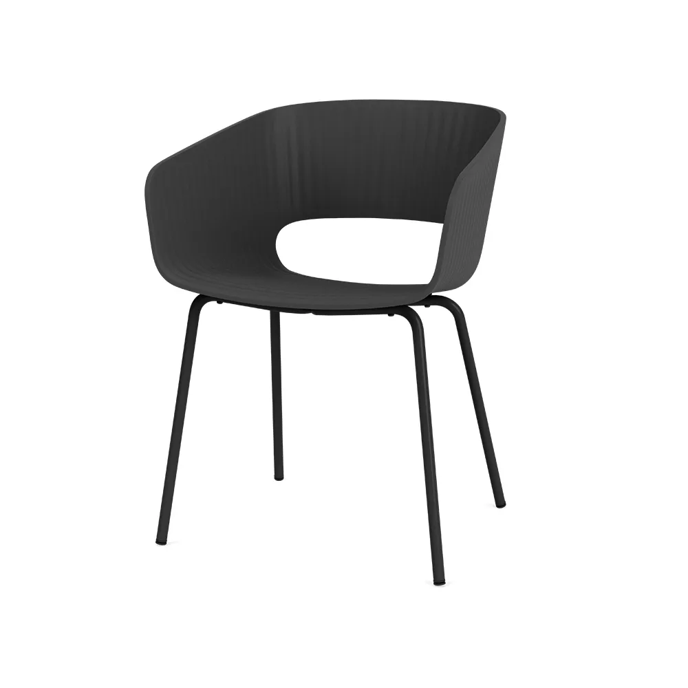 Chaise Marée 401, black 05 structure en métal poudré Montana