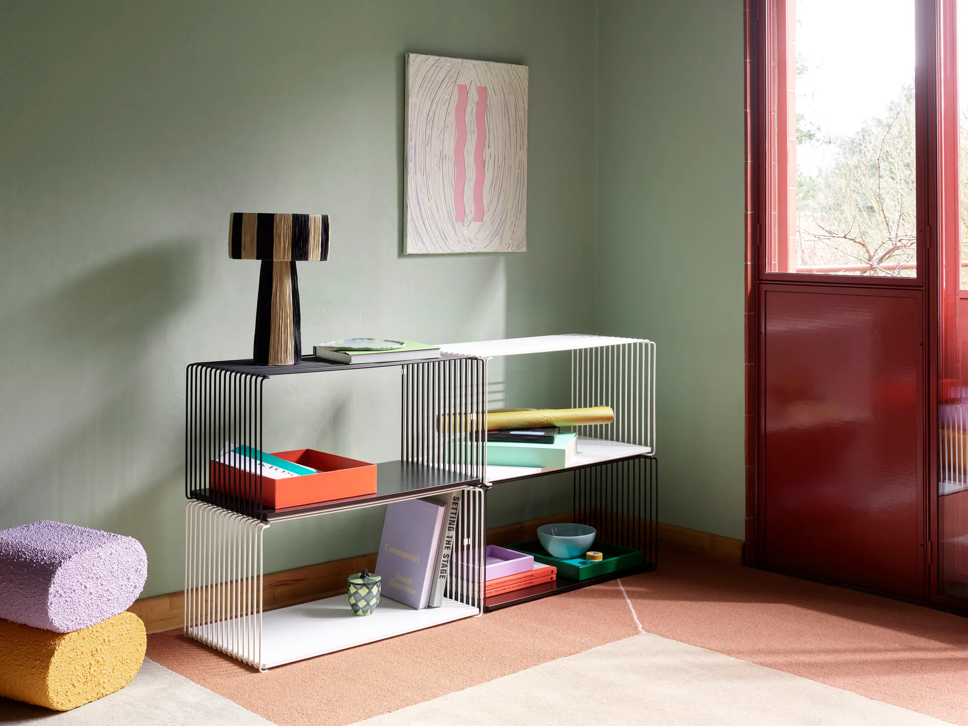 Étagère cube Panton Wire Extended 70x34,8x34,8 cm, Black Montana