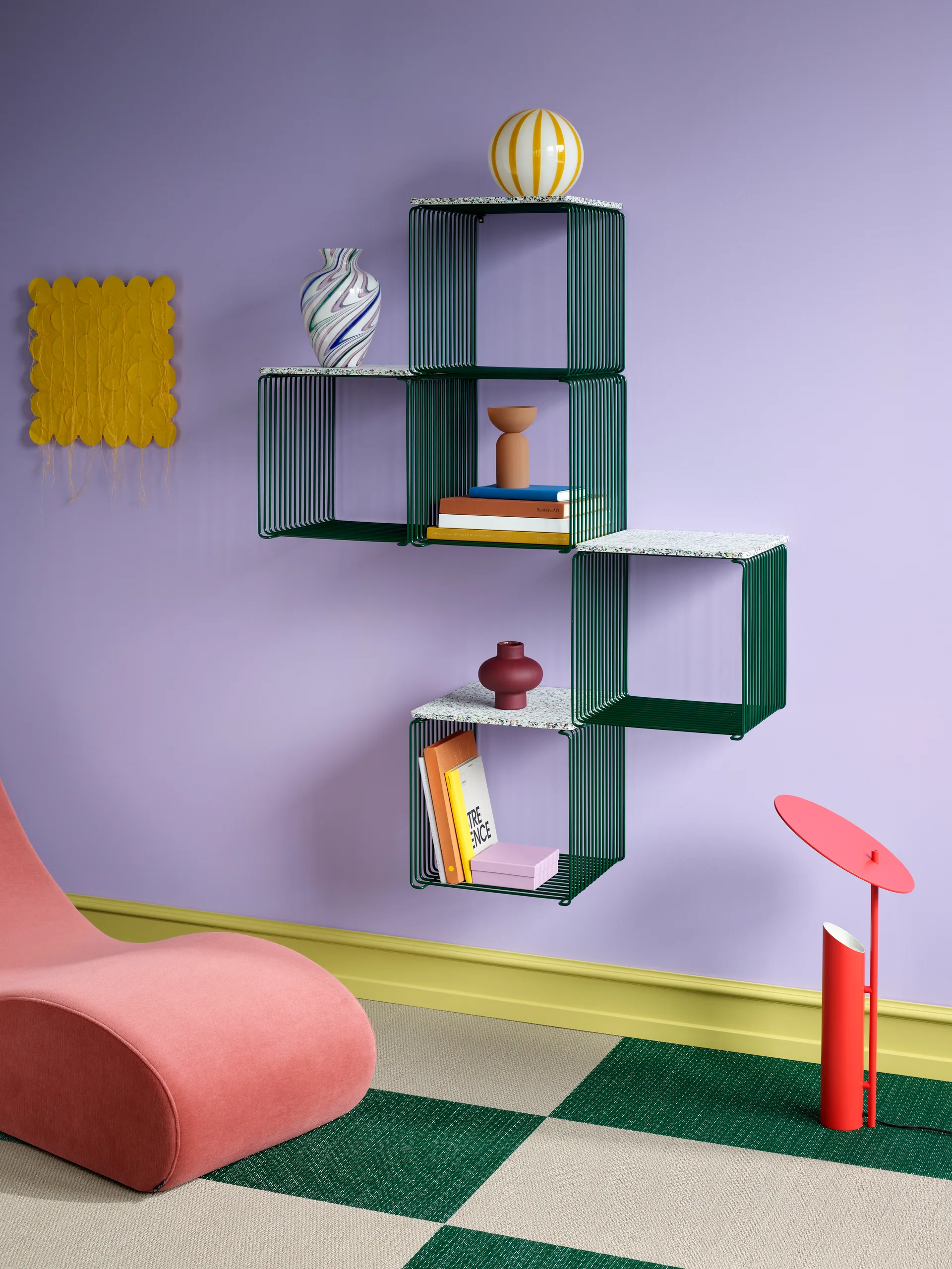 Étagère cube Panton Wire Single 34,8x34,8x34,8 cm, Pine Montana