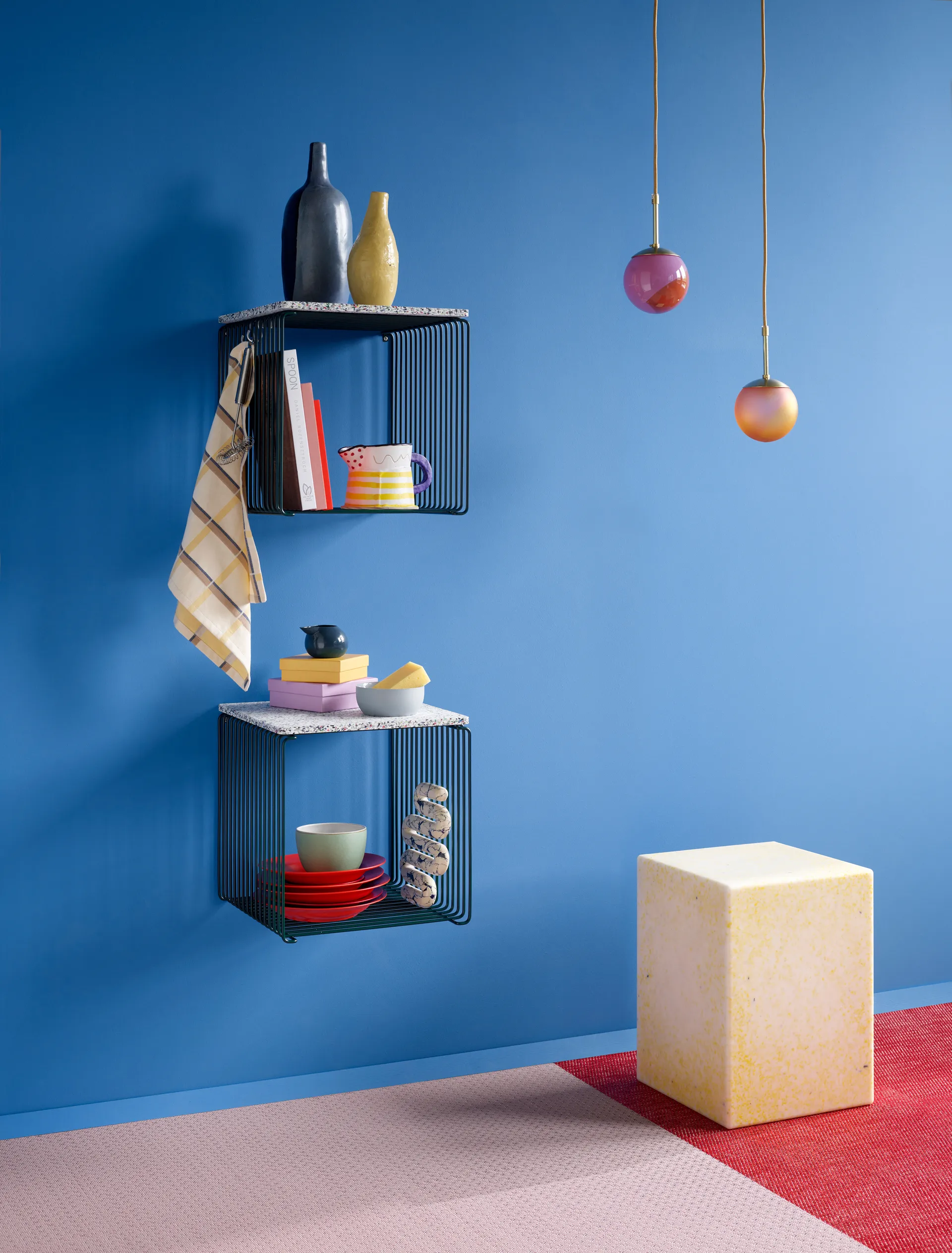 Étagère cube Panton Wire Single 34,8x34,8x34,8 cm, Pine Montana