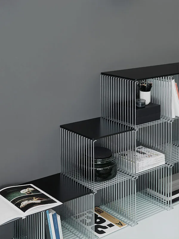 Étagère cube Panton Wire Single 35x35 cm, Chrome Montana