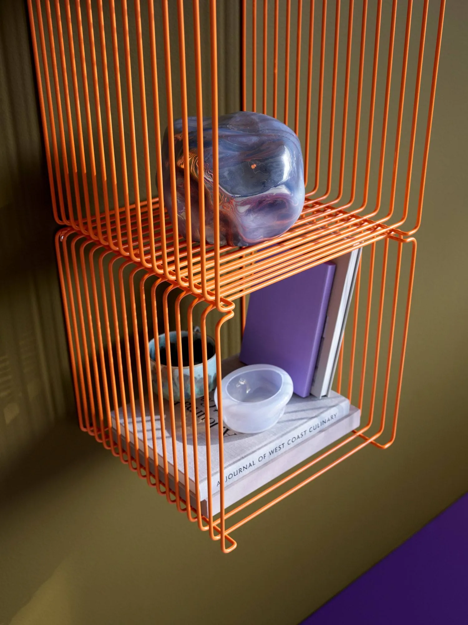 Étagère cube Panton Wire Single 35x35 cm, Tangerine Montana