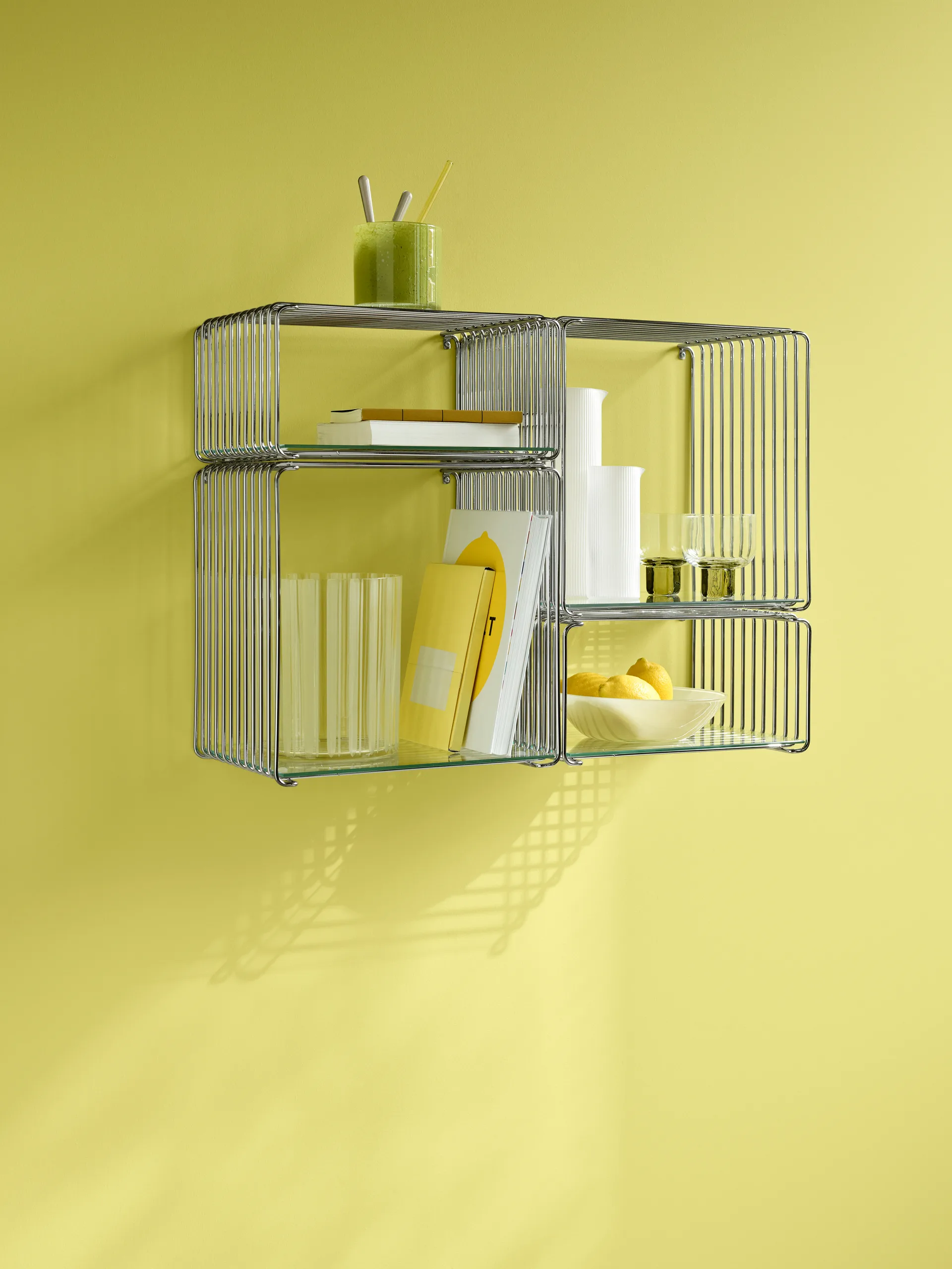 Étagère demi-hauteur Panton Wire 34,8x17,2x25,7 cm, Chrome Montana