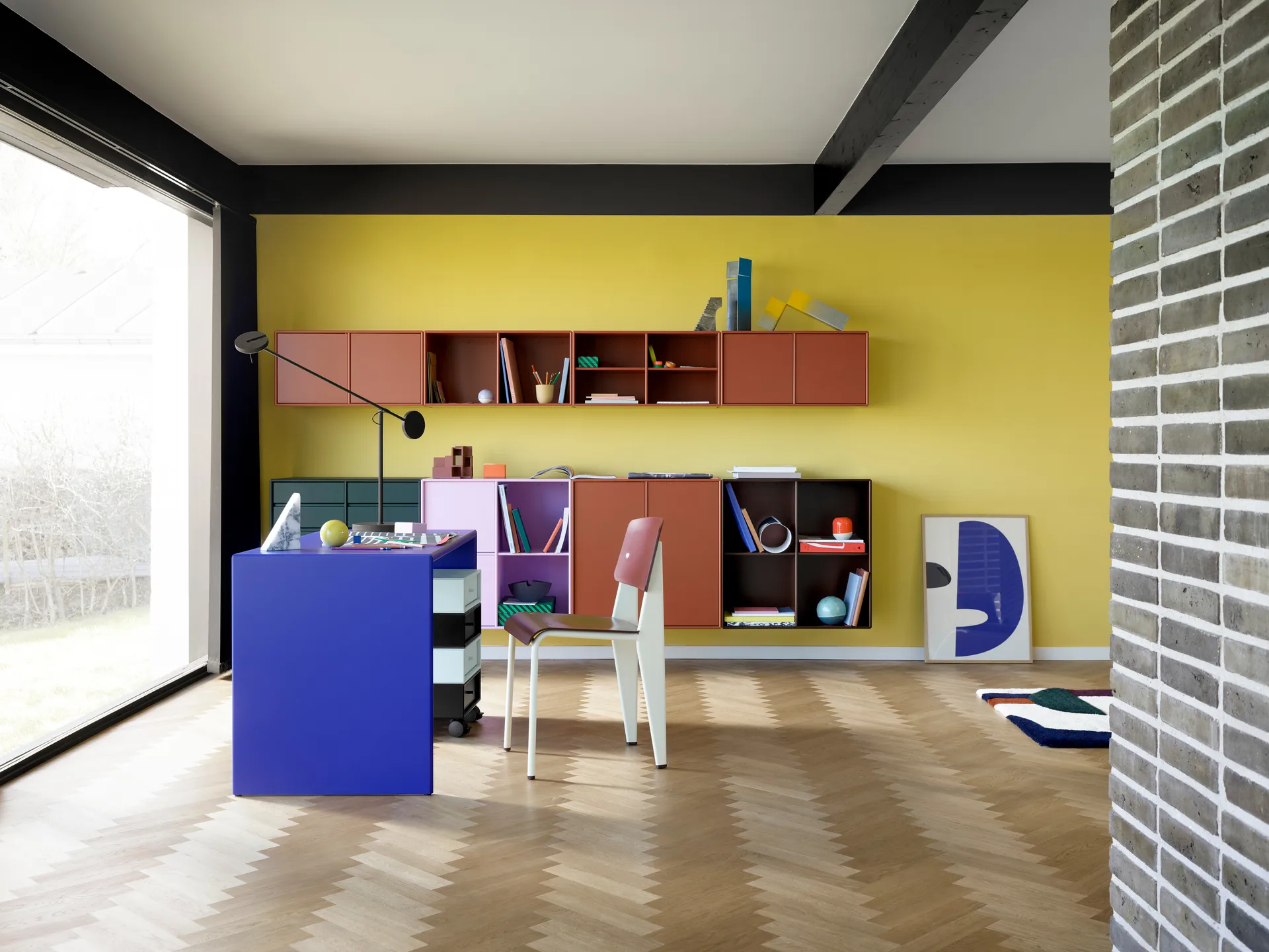 Étagère SHOW 69,6x69,6 cm avec rail de suspension, 163-BlackJade Montana