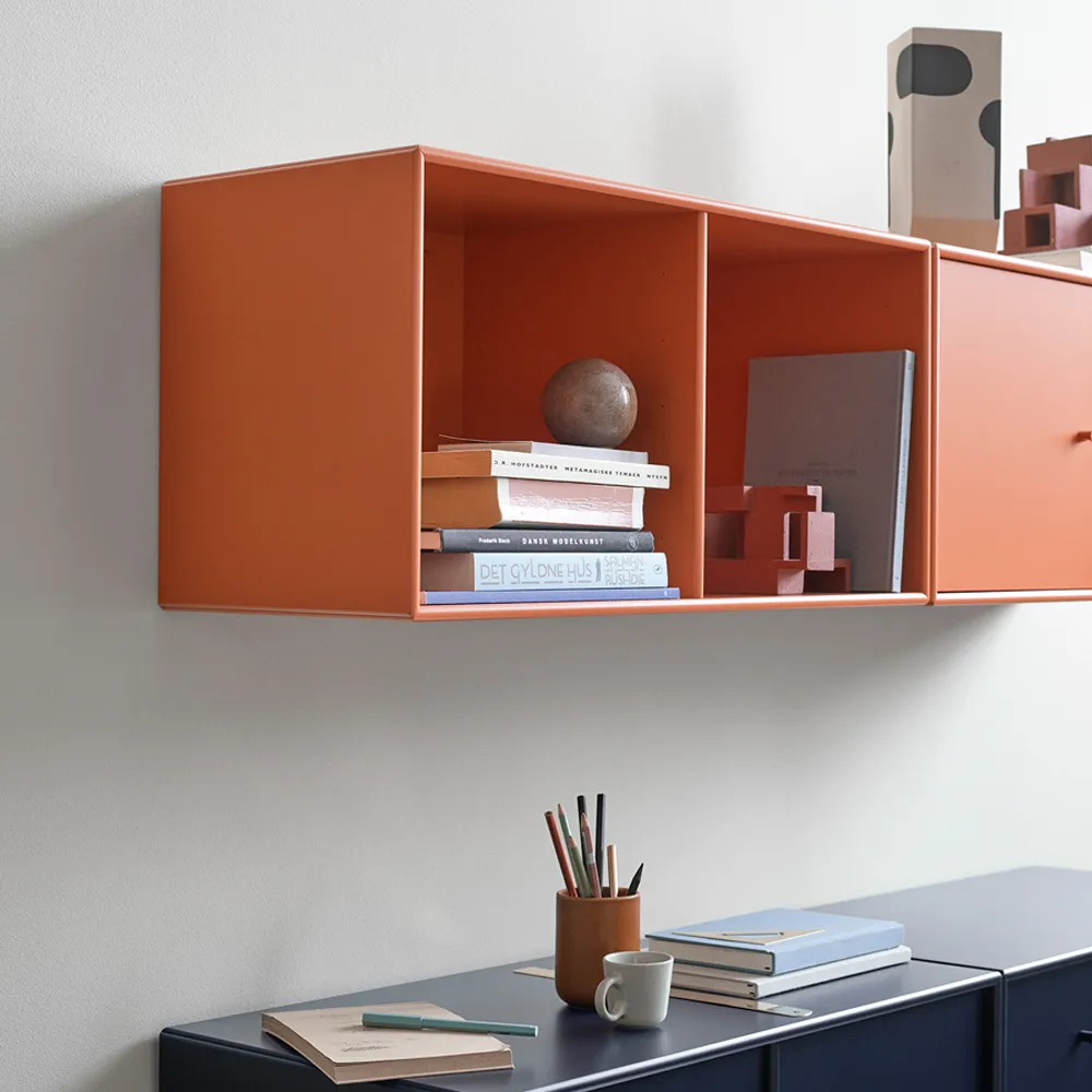 Étagères Line suspendu au mur 1 porte, New white 101 Montana