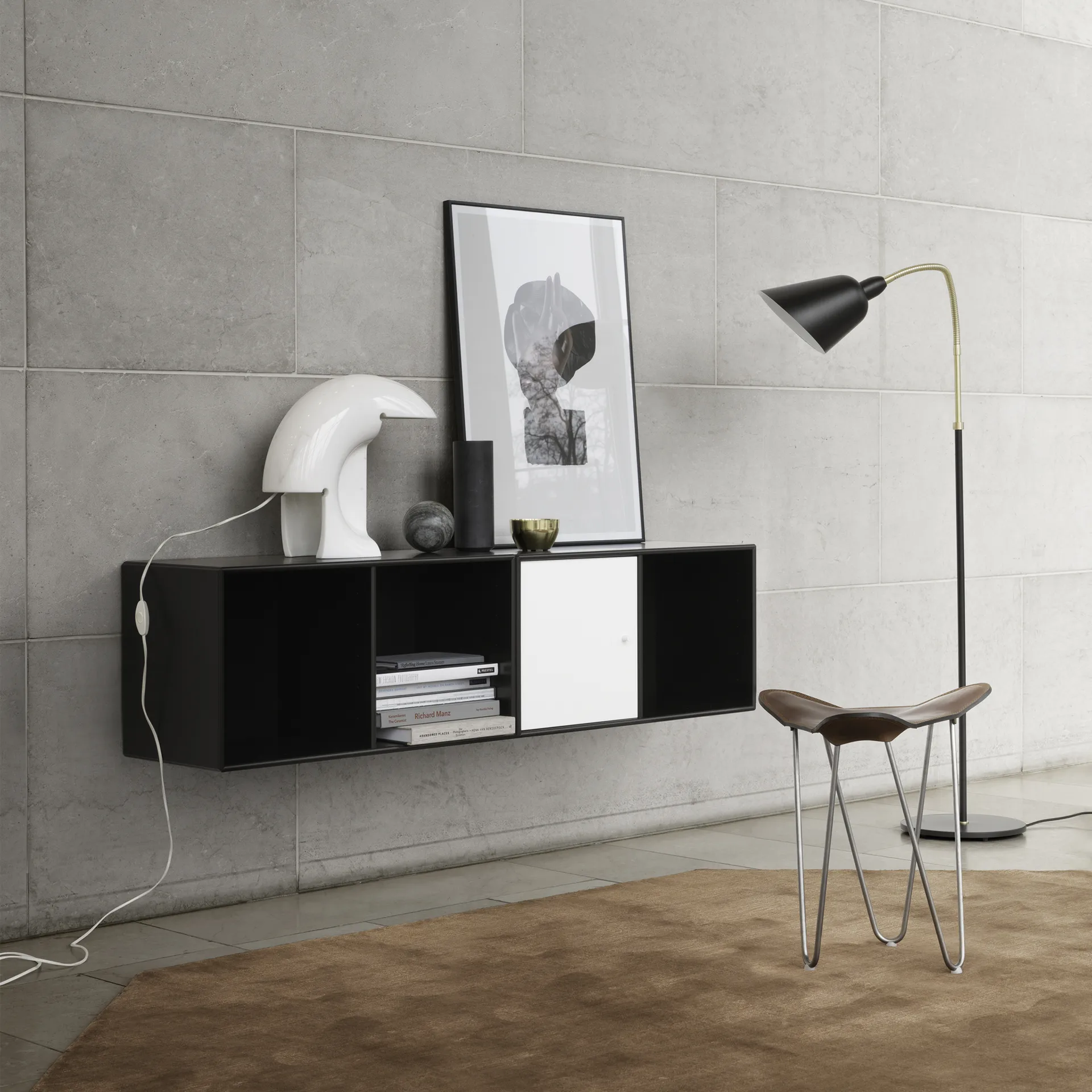 Étagères Line suspendu au mur 1 porte, Nordic 09 Montana