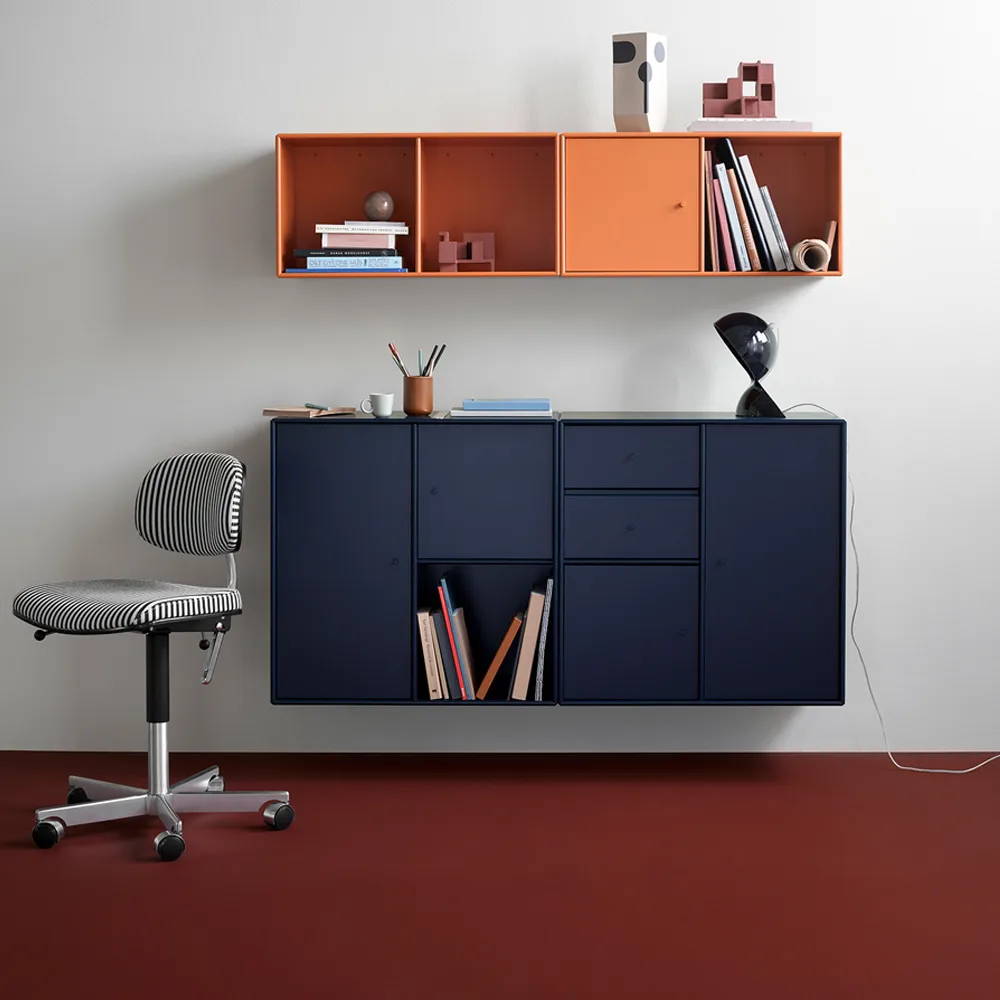 Étagères Line suspendu au mur 1 porte, Nordic 09 Montana